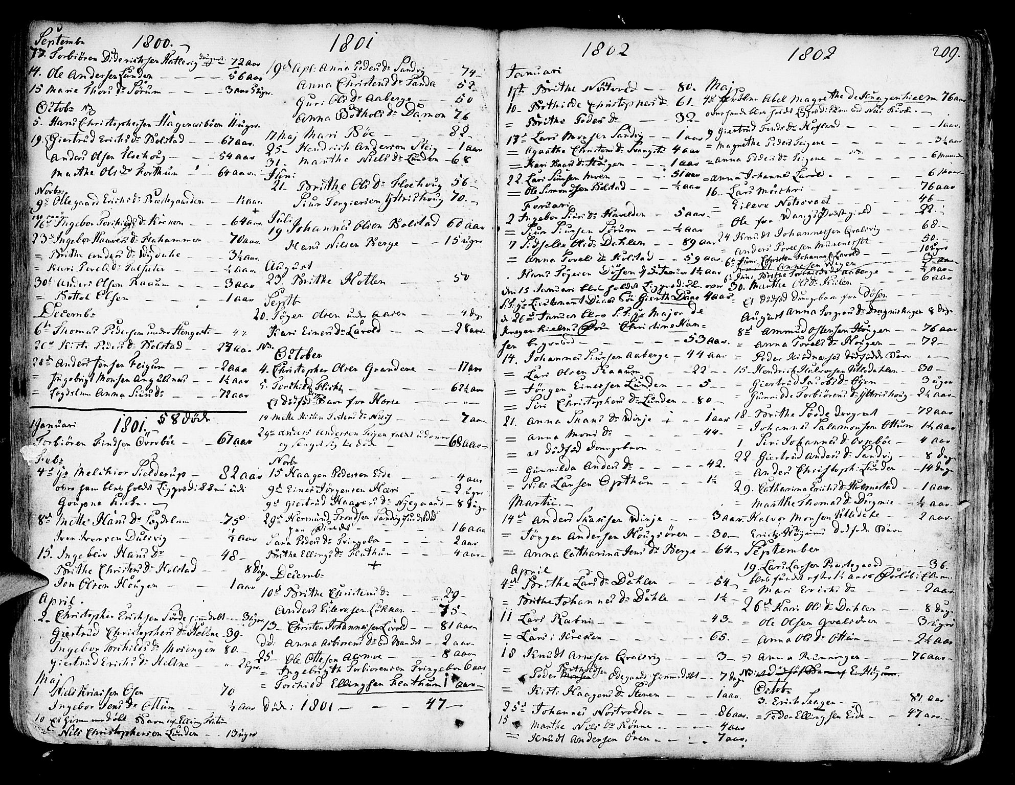 Luster sokneprestembete, AV/SAB-A-81101/H/Haa/Haaa/L0001: Ministerialbok nr. A 1, 1731-1803, s. 209