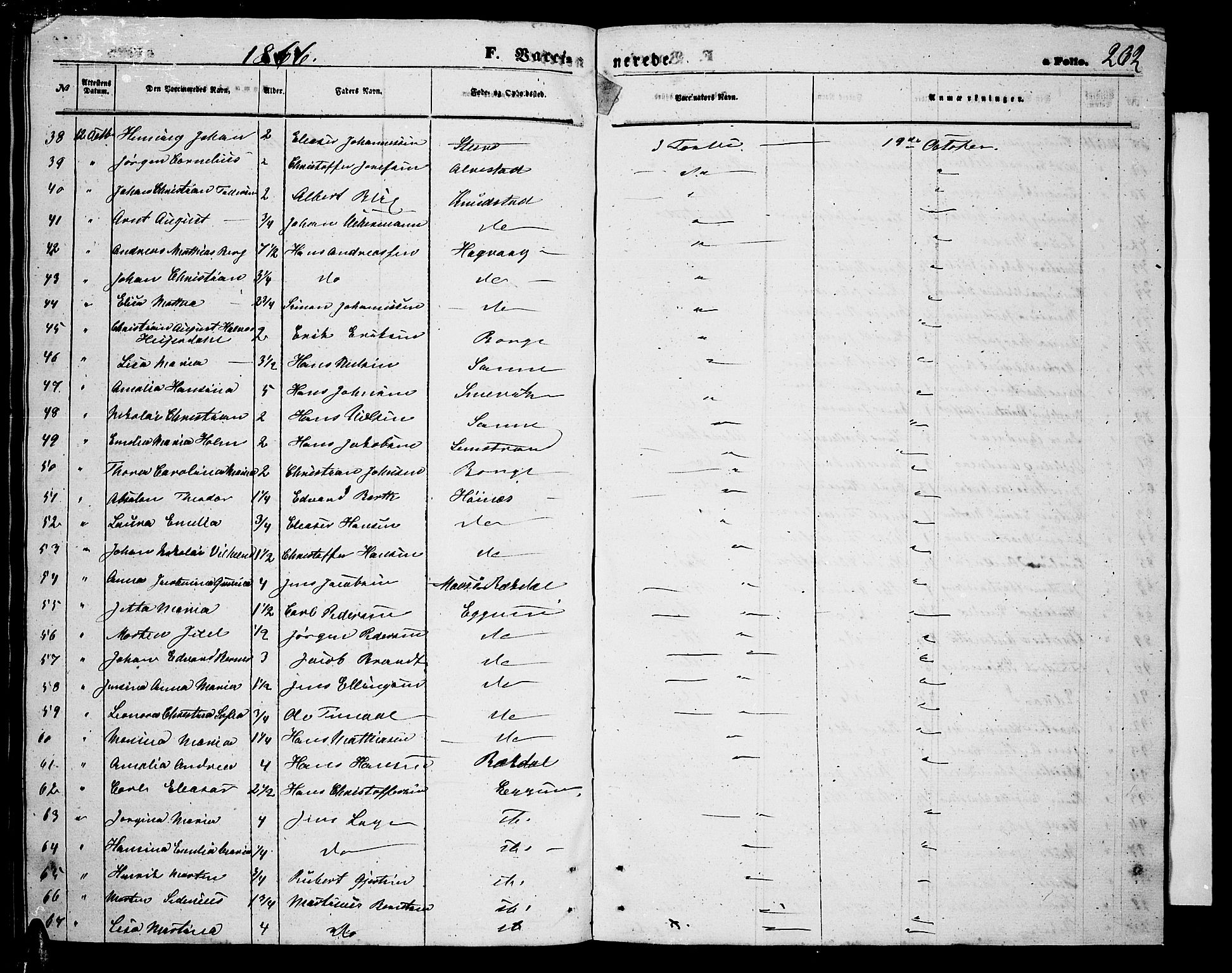 Ministerialprotokoller, klokkerbøker og fødselsregistre - Nordland, AV/SAT-A-1459/880/L1140: Klokkerbok nr. 880C02, 1861-1875, s. 262