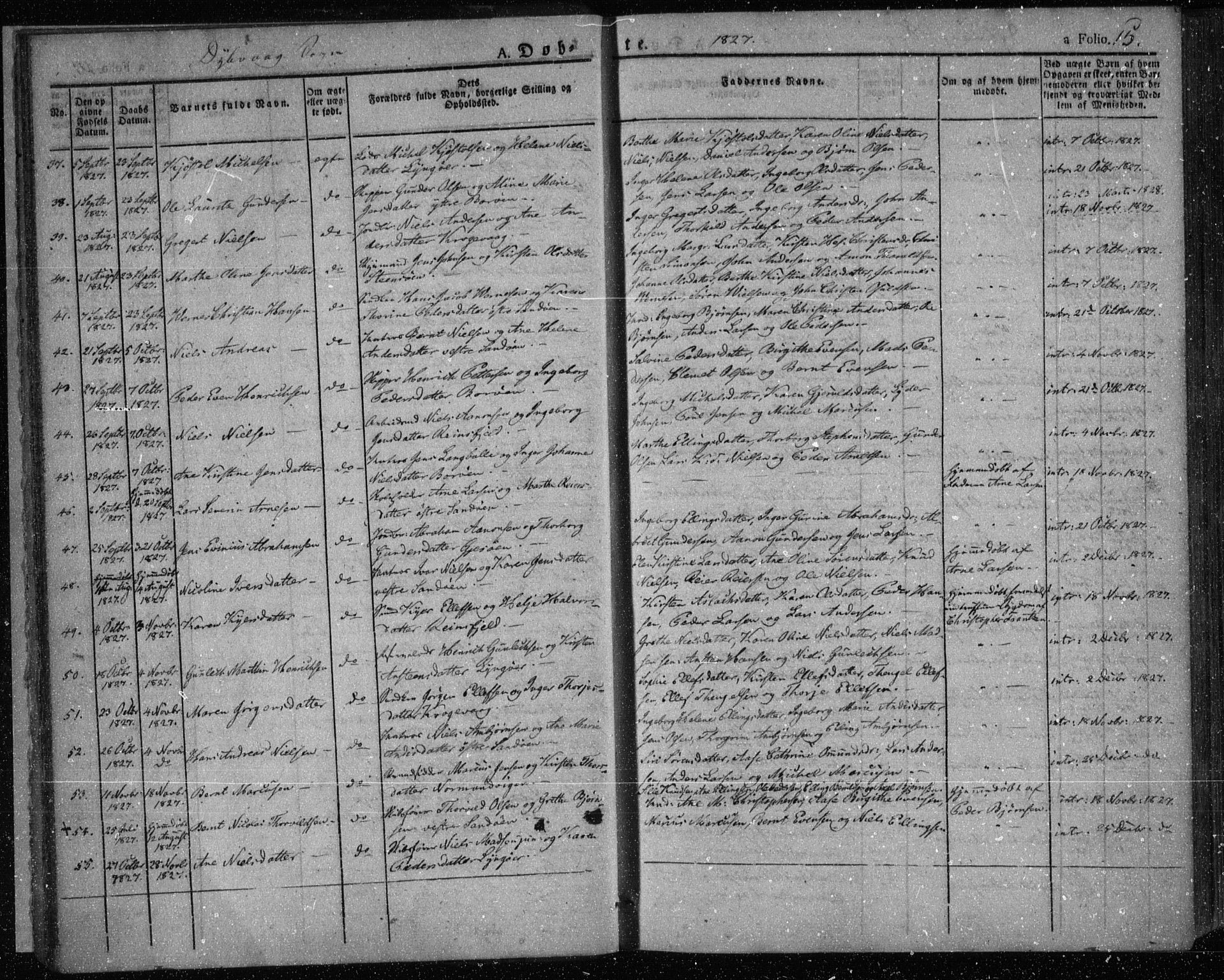 Dypvåg sokneprestkontor, AV/SAK-1111-0007/F/Fa/Faa/L0004: Ministerialbok nr. A 4, 1824-1840, s. 15