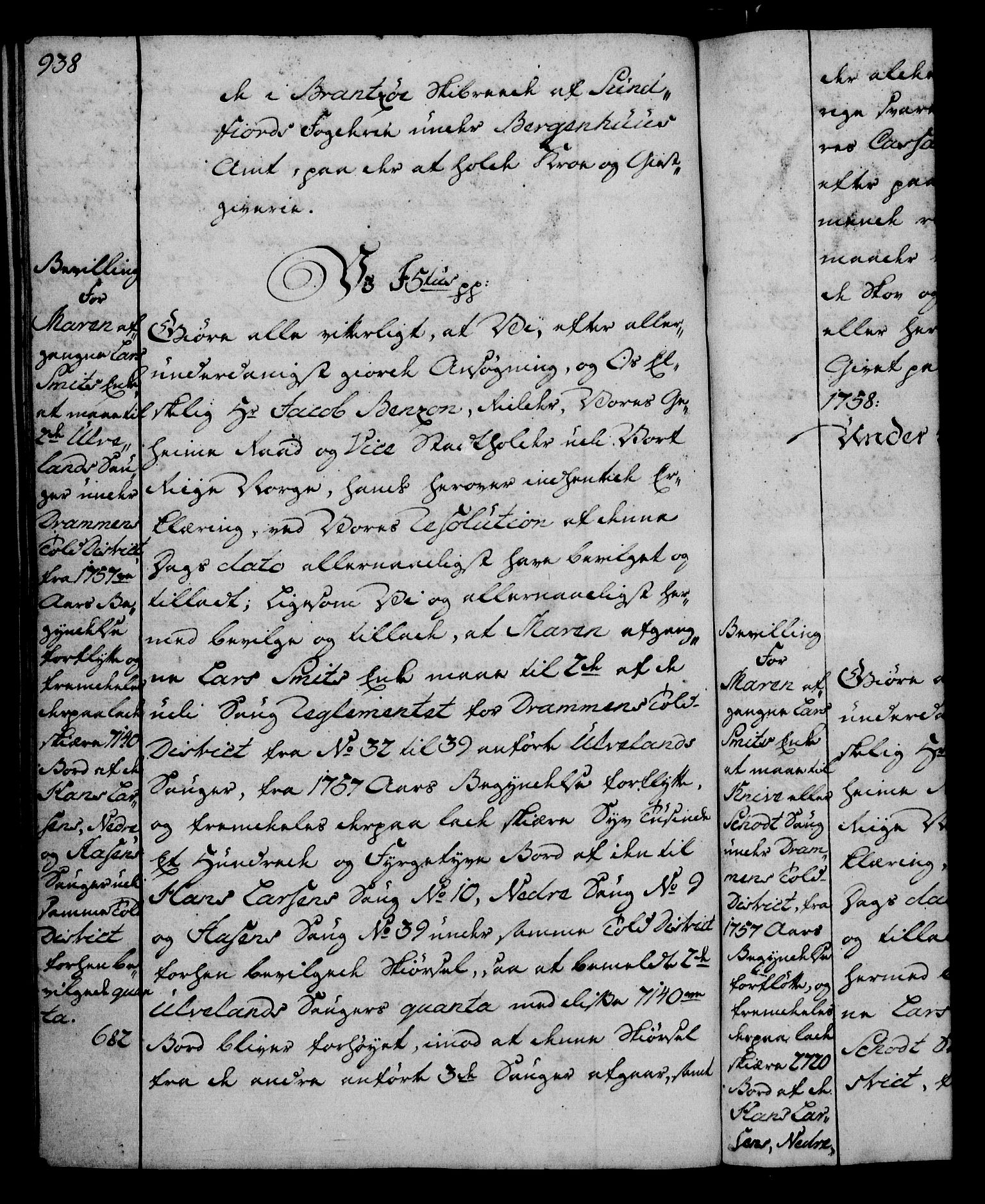 Rentekammeret, Kammerkanselliet, RA/EA-3111/G/Gg/Gga/L0006: Norsk ekspedisjonsprotokoll med register (merket RK 53.6), 1749-1759, s. 938