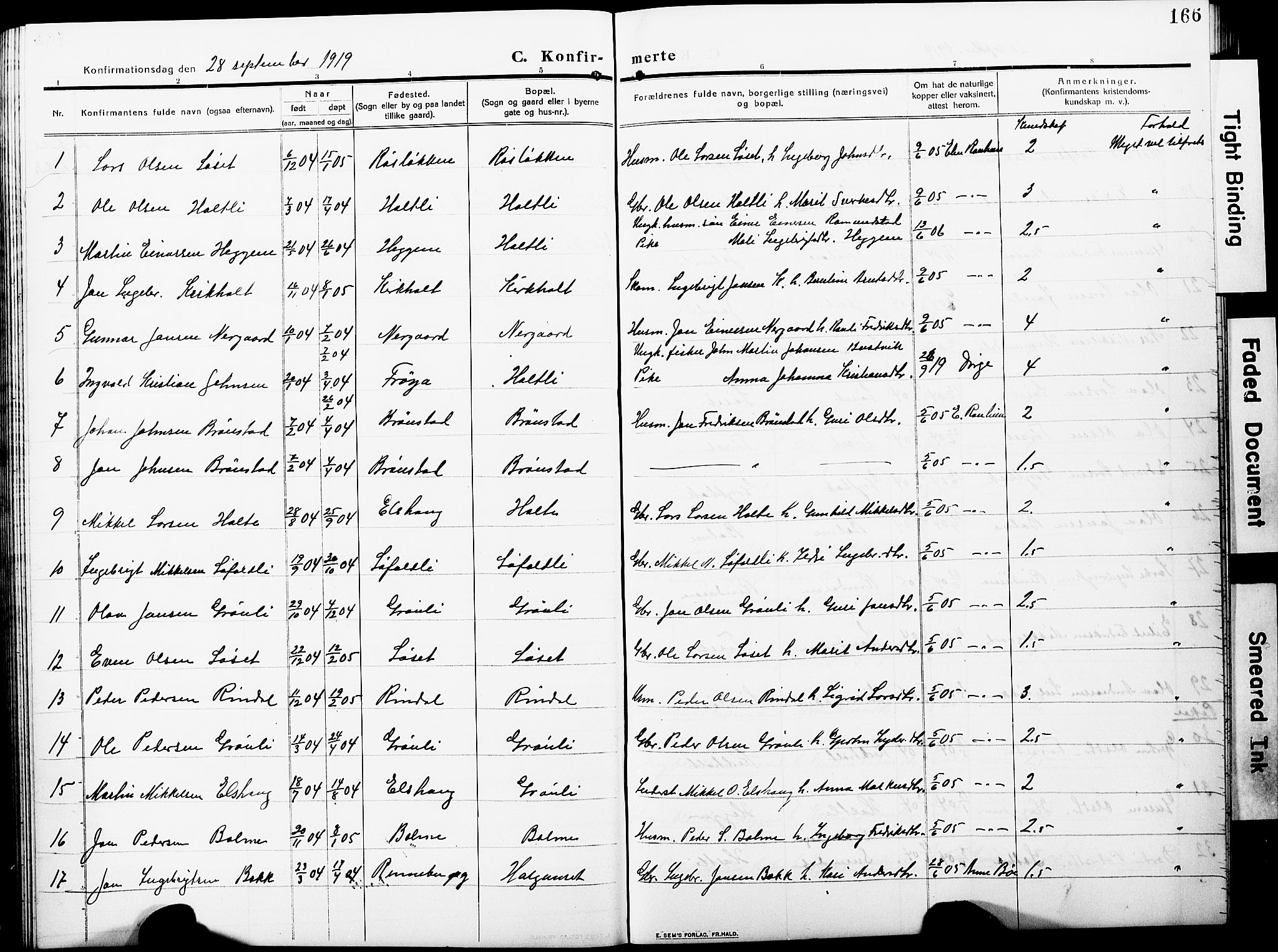 Ministerialprotokoller, klokkerbøker og fødselsregistre - Møre og Romsdal, AV/SAT-A-1454/598/L1079: Klokkerbok nr. 598C04, 1909-1927, s. 166