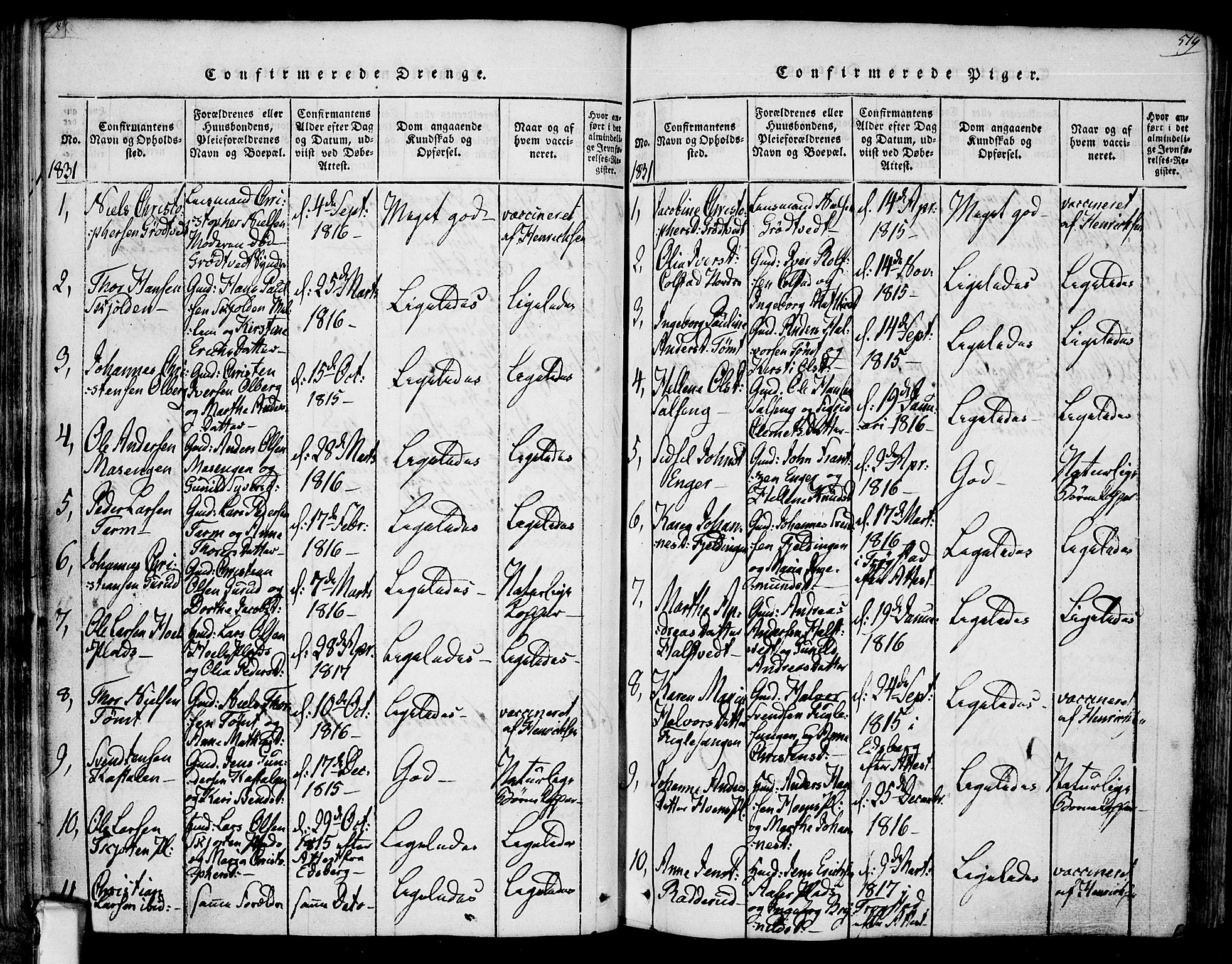 Askim prestekontor Kirkebøker, SAO/A-10900/F/Fa/L0004: Ministerialbok nr. 4, 1817-1846, s. 518-519
