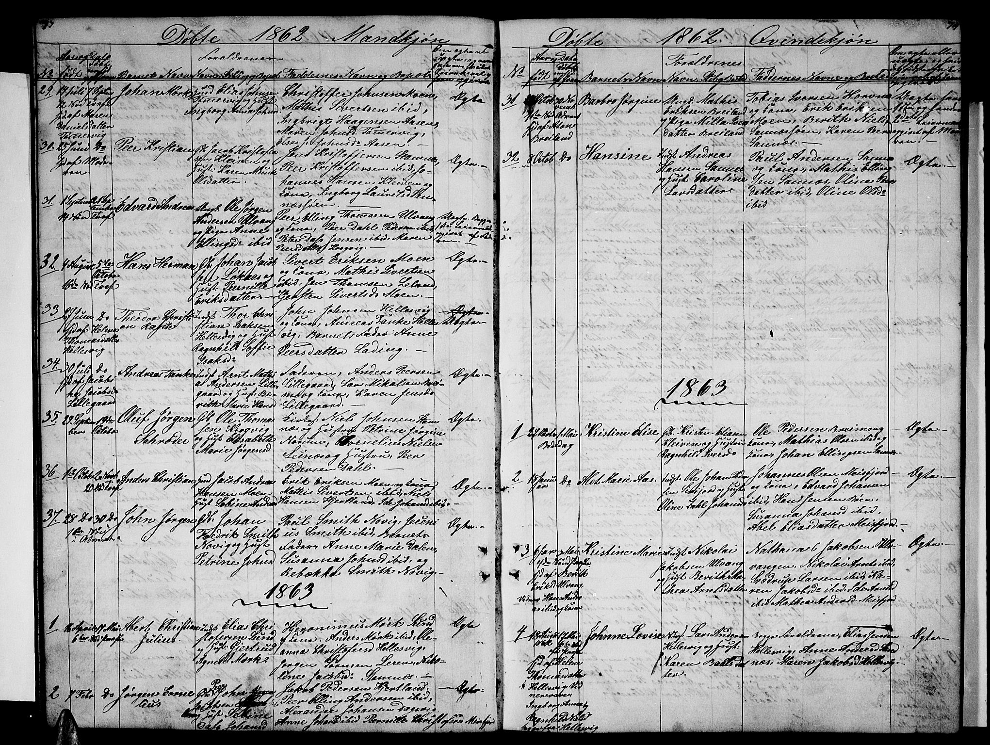 Ministerialprotokoller, klokkerbøker og fødselsregistre - Nordland, SAT/A-1459/831/L0475: Klokkerbok nr. 831C02, 1851-1865, s. 73-74