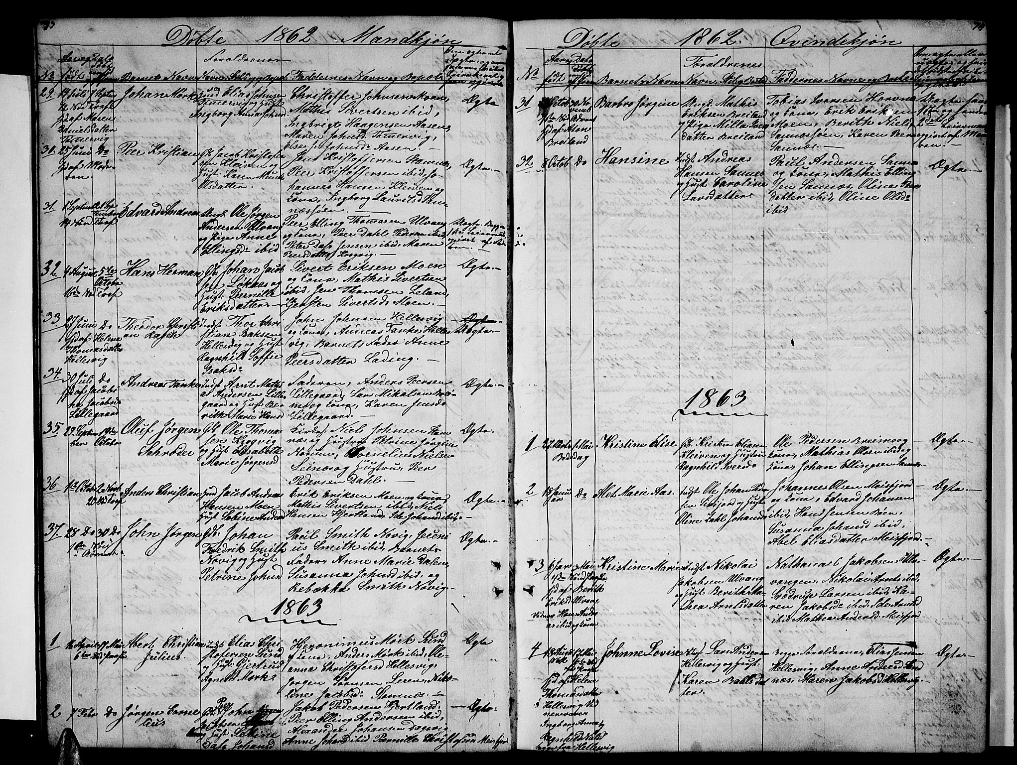 Ministerialprotokoller, klokkerbøker og fødselsregistre - Nordland, AV/SAT-A-1459/831/L0475: Klokkerbok nr. 831C02, 1851-1865, s. 73-74