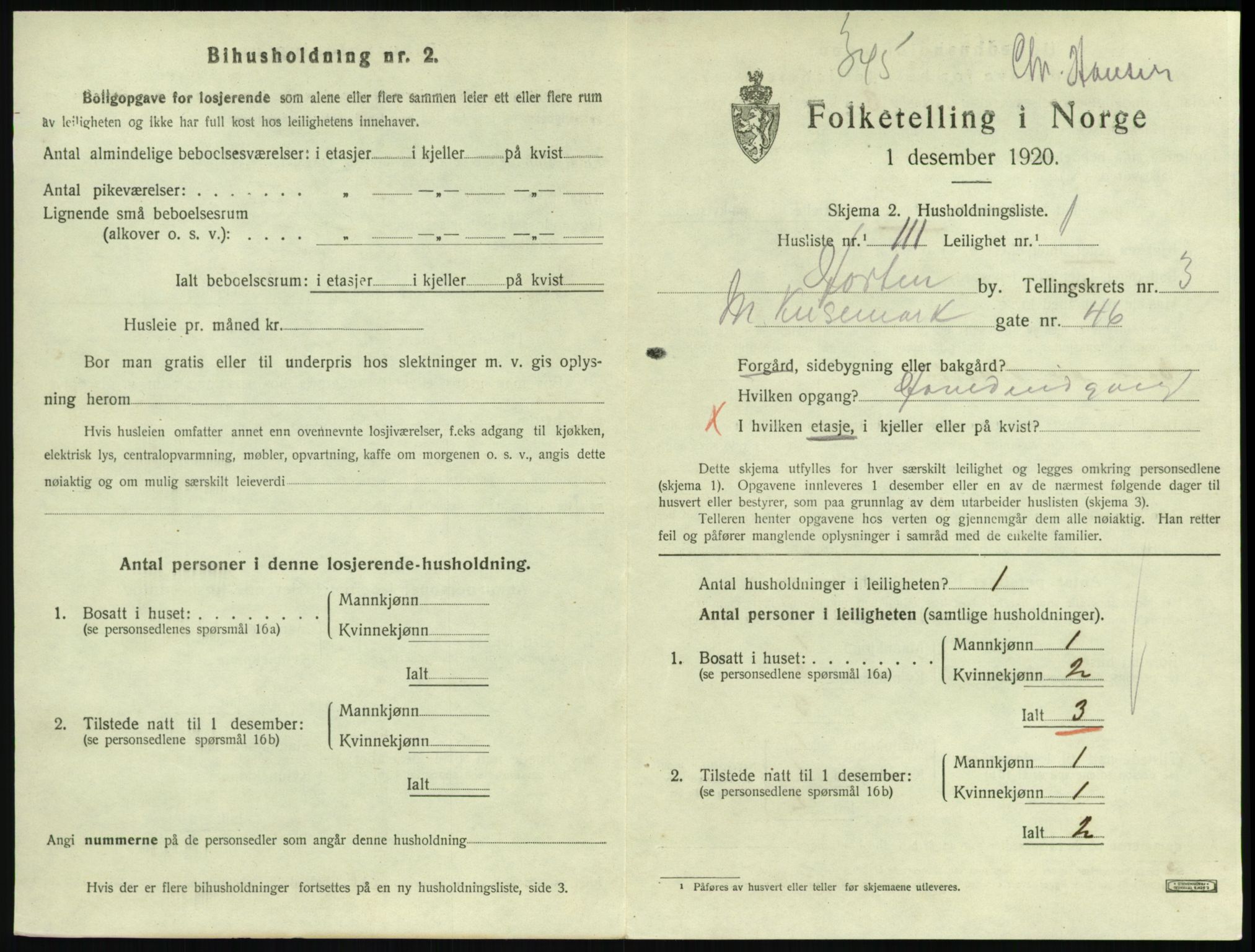 SAKO, Folketelling 1920 for 0703 Horten kjøpstad, 1920, s. 4509