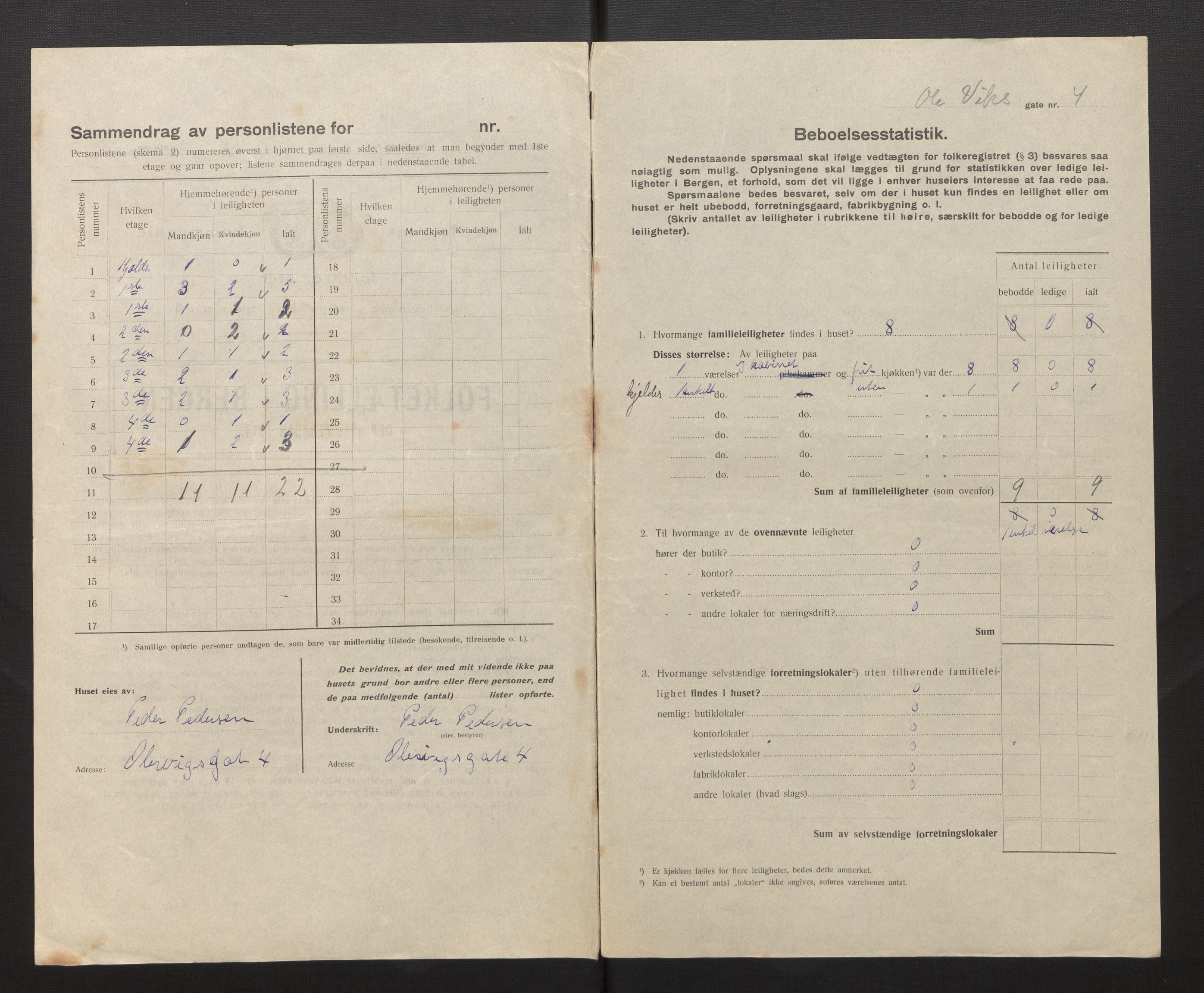 SAB, Kommunal folketelling 1917 for Bergen kjøpstad, 1917, s. 29418