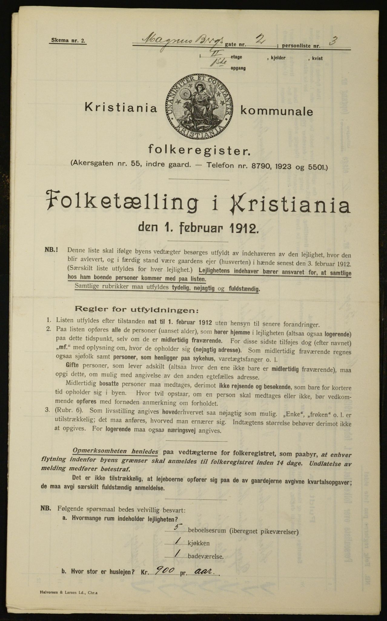 OBA, Kommunal folketelling 1.2.1912 for Kristiania, 1912, s. 59449