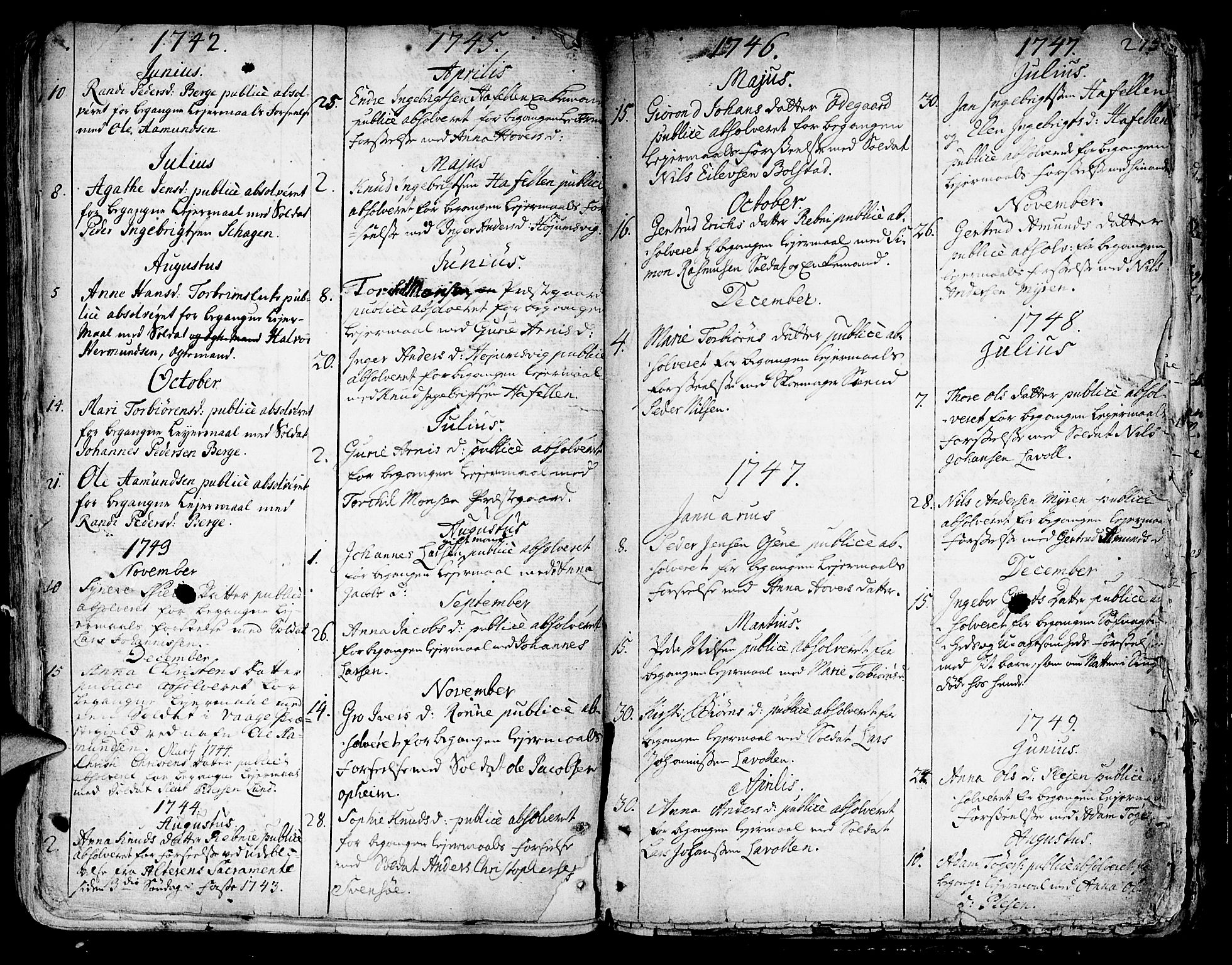 Luster sokneprestembete, AV/SAB-A-81101/H/Haa/Haaa/L0001: Ministerialbok nr. A 1, 1731-1803, s. 275