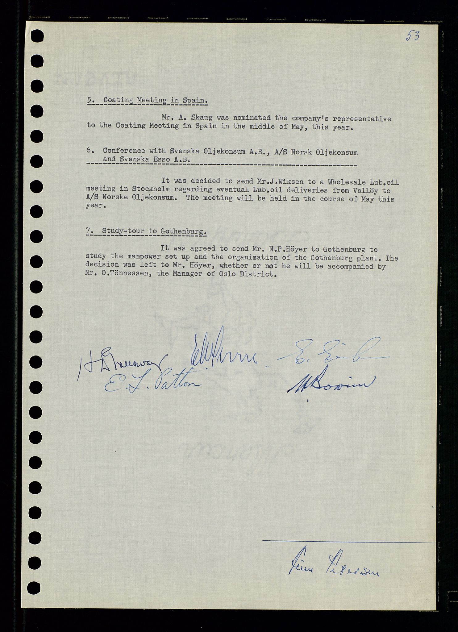 Pa 0982 - Esso Norge A/S, SAST/A-100448/A/Aa/L0001/0003: Den administrerende direksjon Board minutes (styrereferater) / Den administrerende direksjon Board minutes (styrereferater), 1962, s. 53
