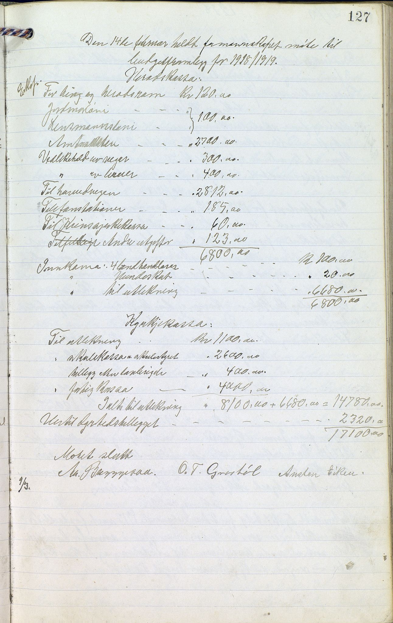 Eiken kommune - Formannskapet, ARKSOR/1034EI120/A/L0001: Møtebok, 1916-1925, s. 127