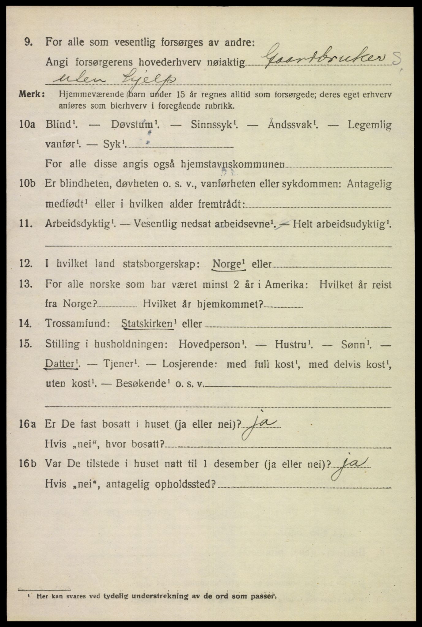 SAK, Folketelling 1920 for 1039 Herad herred, 1920, s. 2199