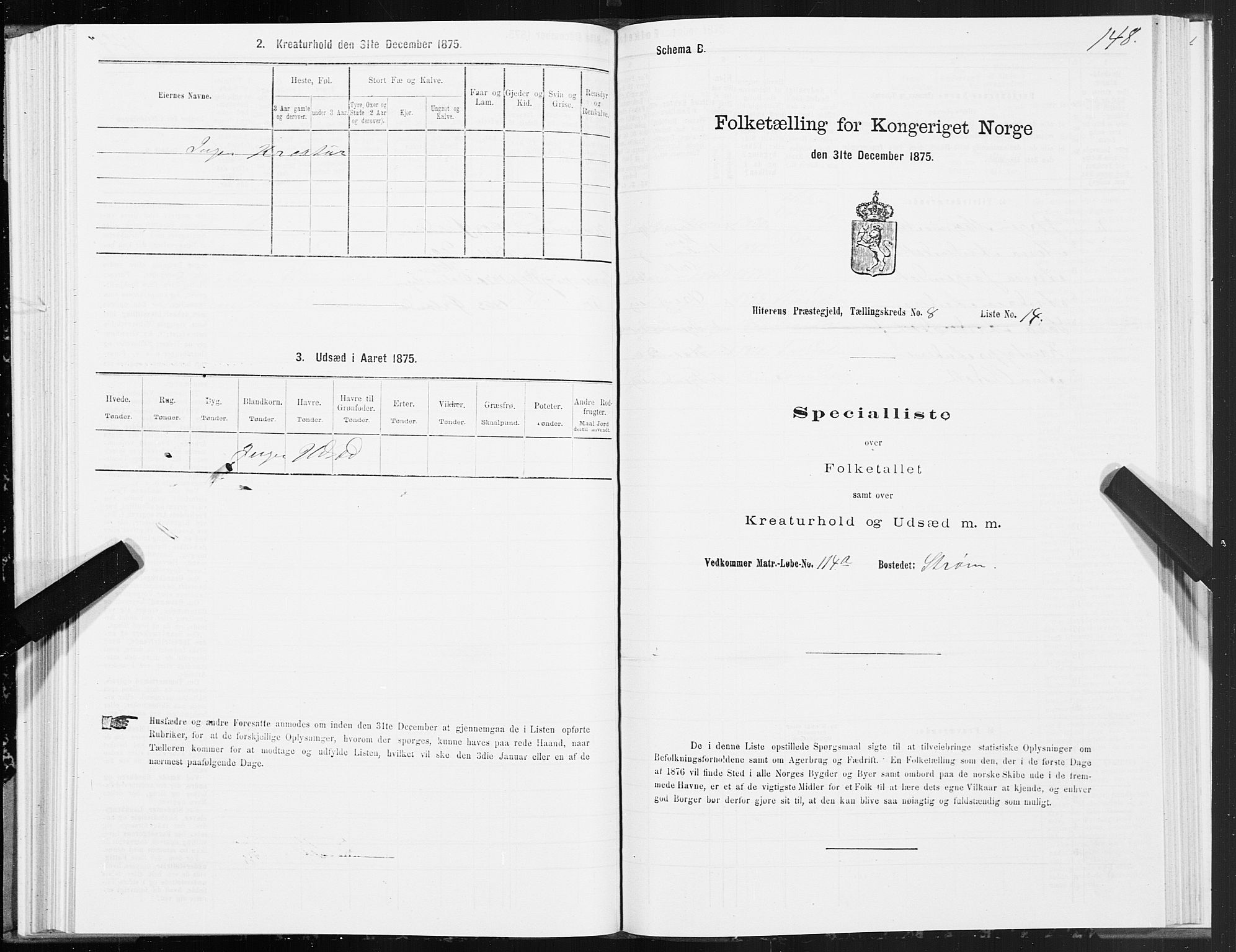 SAT, Folketelling 1875 for 1617P Hitra prestegjeld, 1875, s. 4148