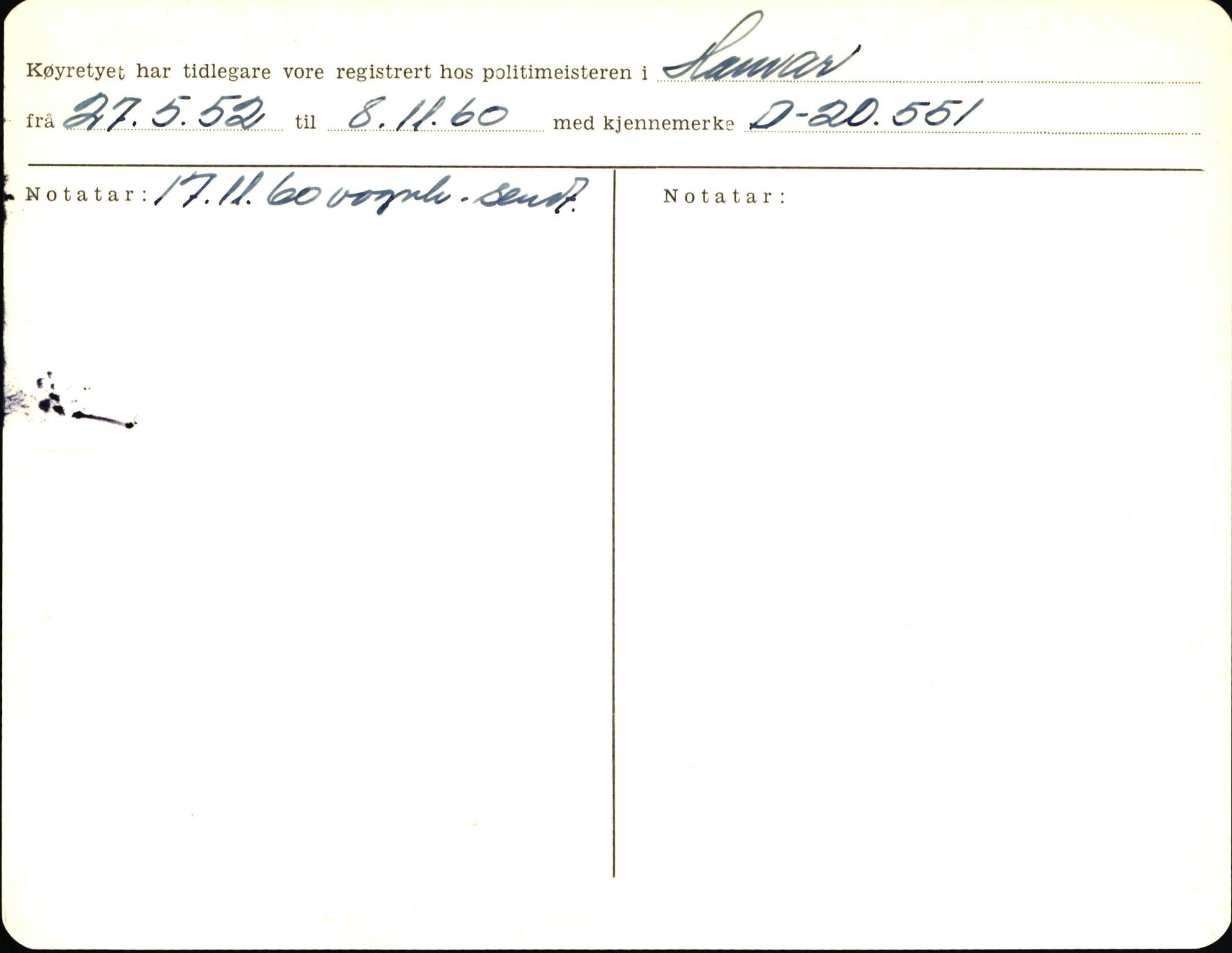 Statens vegvesen, Sogn og Fjordane vegkontor, AV/SAB-A-5301/4/F/L0006: Registerkort utmeldte Fjordane S8300-9500, 1930-1961, s. 225