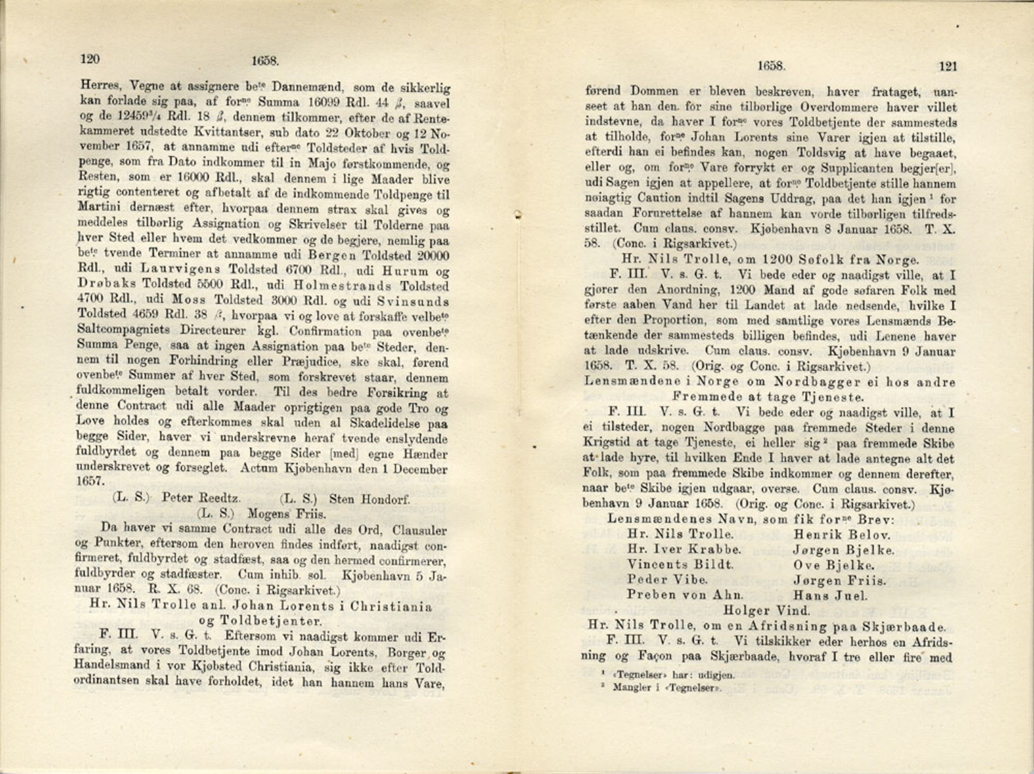 Publikasjoner utgitt av Det Norske Historiske Kildeskriftfond, PUBL/-/-/-: Norske Rigs-Registranter, bind 12, 1657-1660, s. 120-121