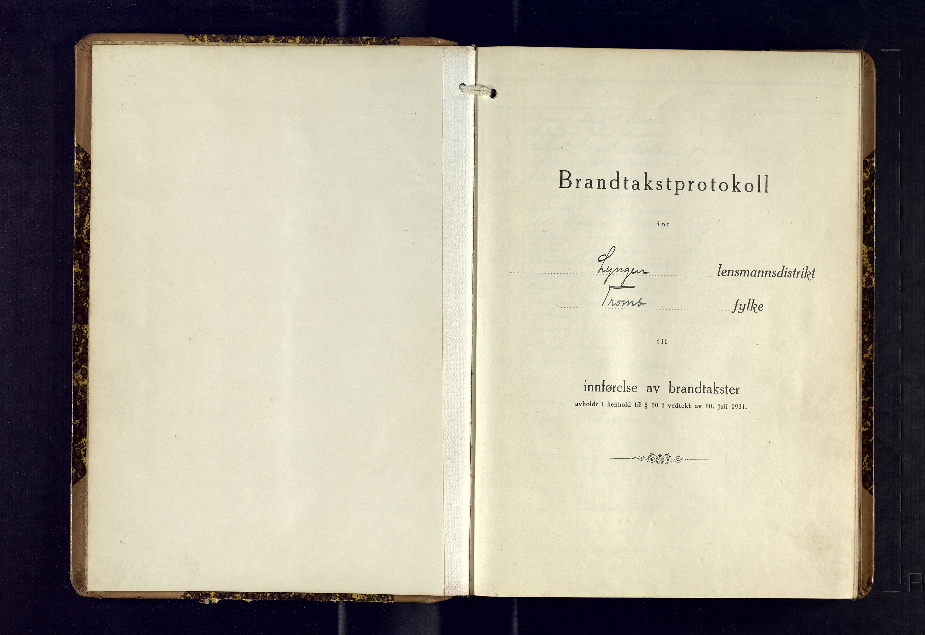 Lyngen lensmannskontor, AV/SATØ-SATO-99/F/Fm/Fmb/L0132: Branntakstprotokoller, 1937-1938