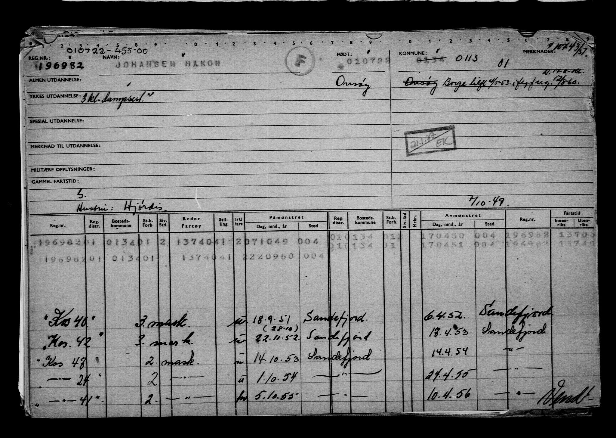 Direktoratet for sjømenn, AV/RA-S-3545/G/Gb/L0208: Hovedkort, 1922, s. 183