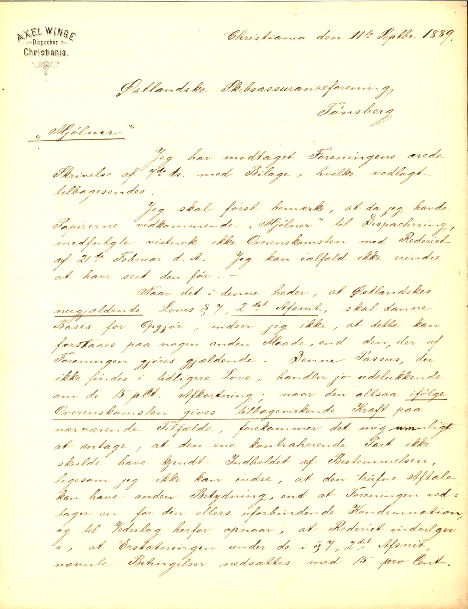 Pa 63 - Østlandske skibsassuranceforening, VEMU/A-1079/G/Ga/L0022/0007: Havaridokumenter / Nyassa, Mjølner, 1888, s. 117