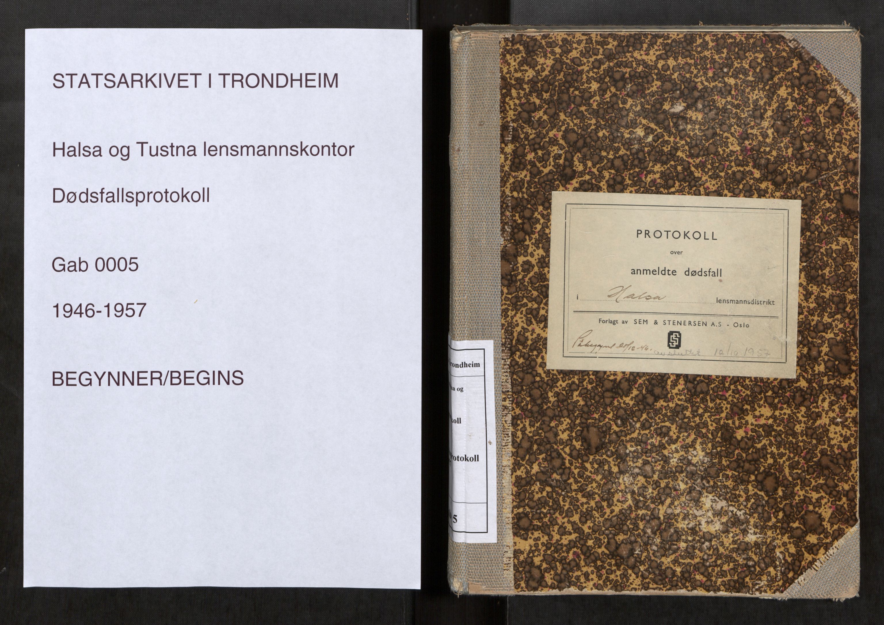 Halsa og Tustna lensmannskontor, SAT/A-1100, 1946-1957