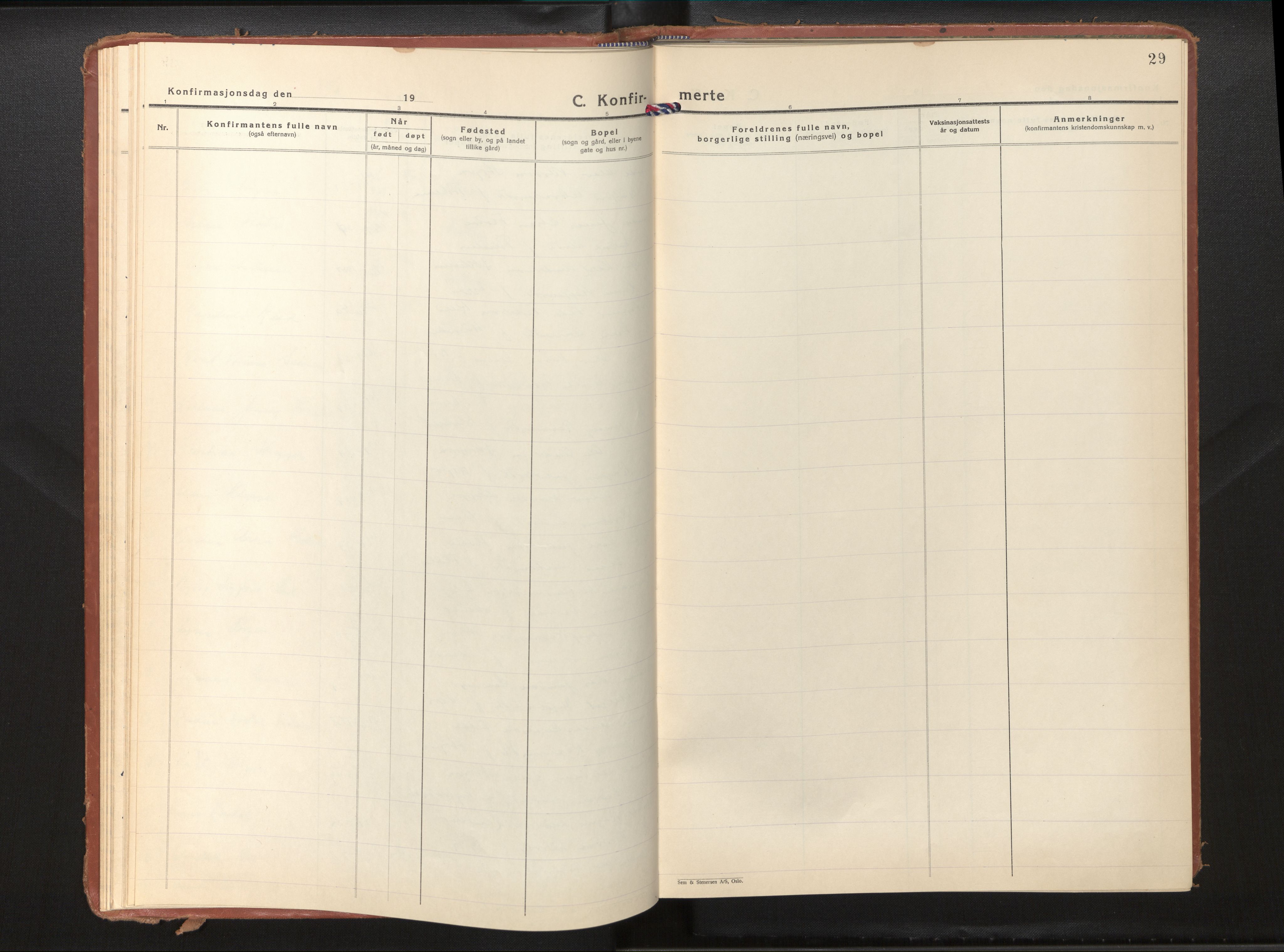 Gloppen sokneprestembete, SAB/A-80101/H/Hac/L0006: Residerende kapellans bok nr. A 6, 1941-1962, s. 28b-29a