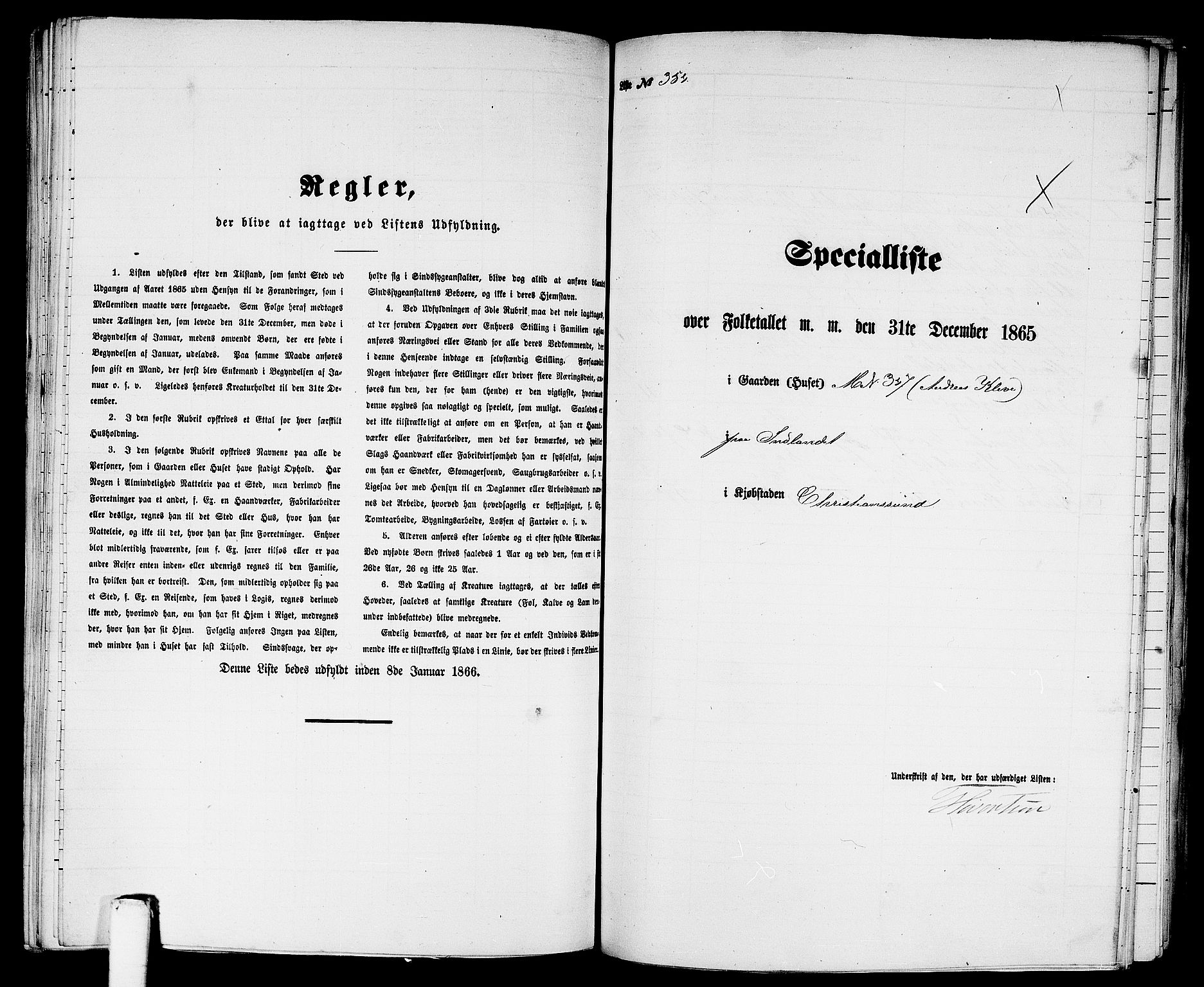 RA, Folketelling 1865 for 1503B Kristiansund prestegjeld, Kristiansund kjøpstad, 1865, s. 722