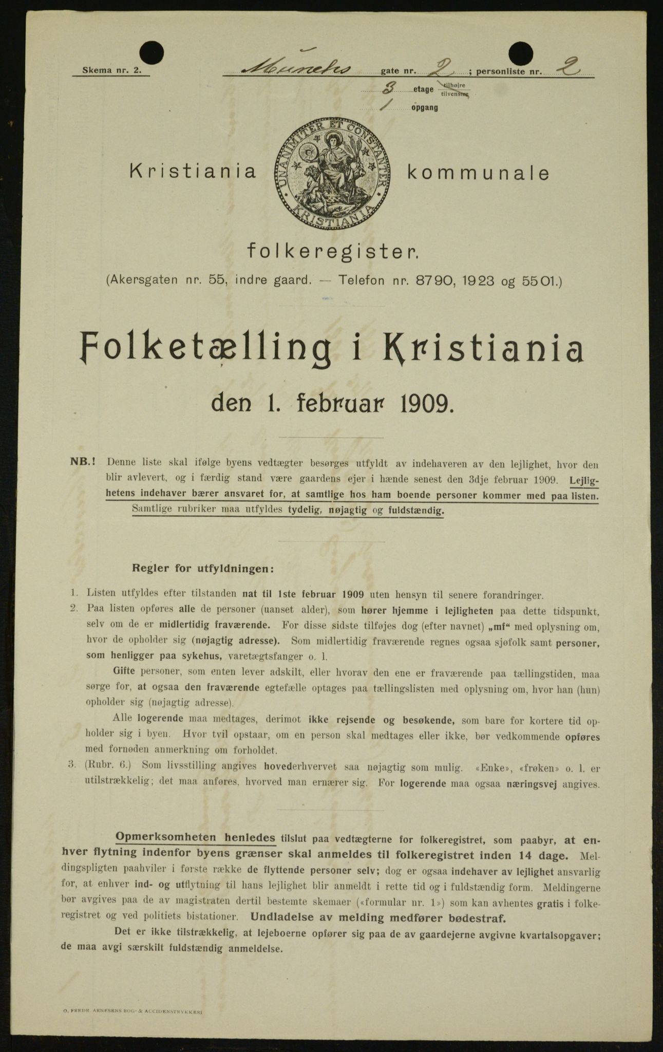 OBA, Kommunal folketelling 1.2.1909 for Kristiania kjøpstad, 1909, s. 60327