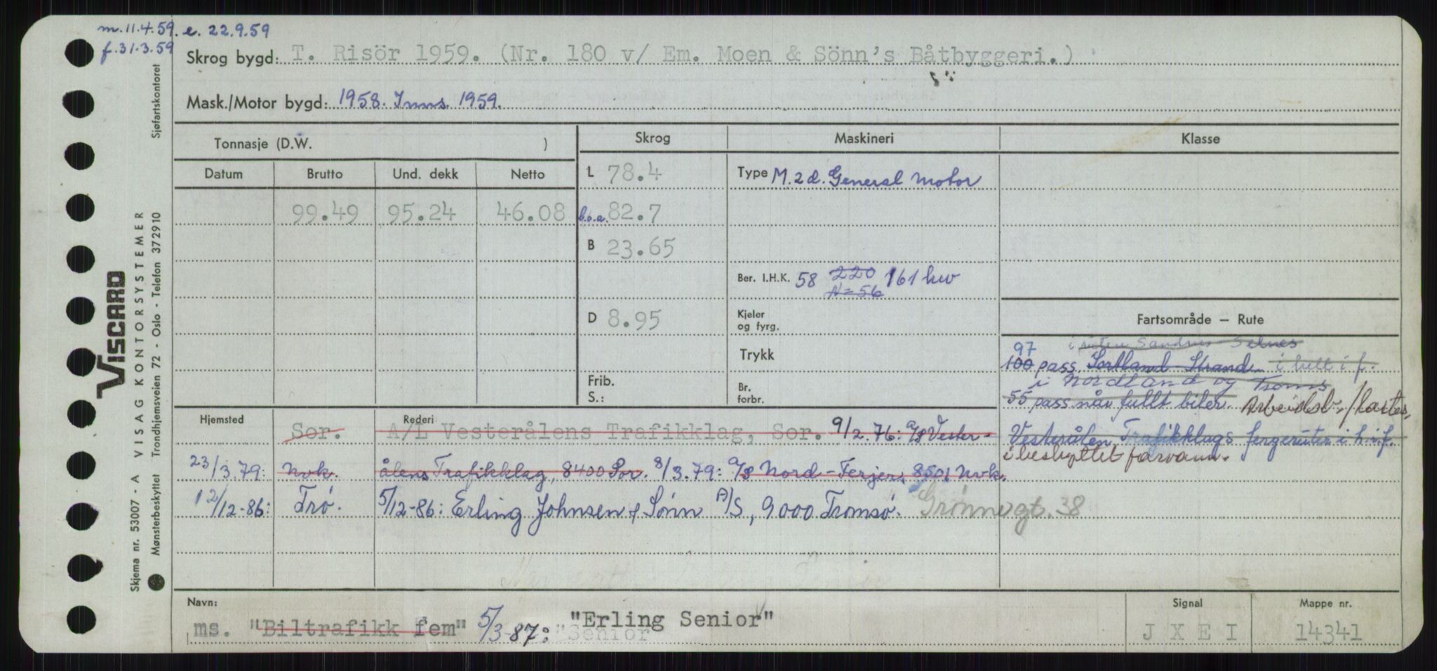 Sjøfartsdirektoratet med forløpere, Skipsmålingen, AV/RA-S-1627/H/Ha/L0002/0001: Fartøy, Eik-Hill / Fartøy, Eik-F, s. 197