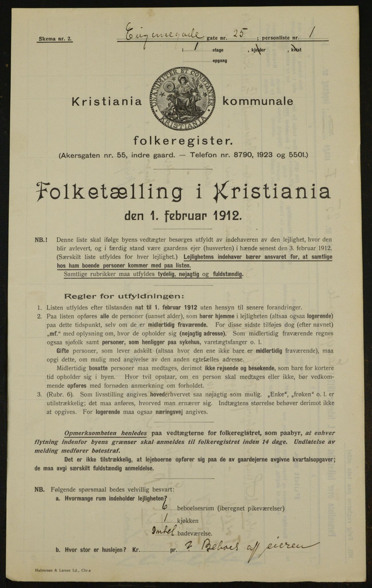 OBA, Kommunal folketelling 1.2.1912 for Kristiania, 1912, s. 22825