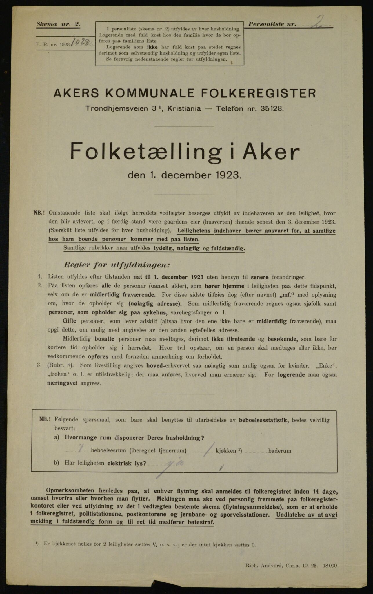 , Kommunal folketelling 1.12.1923 for Aker, 1923, s. 42630