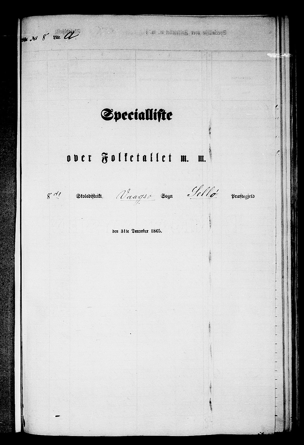 RA, Folketelling 1865 for 1441P Selje prestegjeld, 1865, s. 122