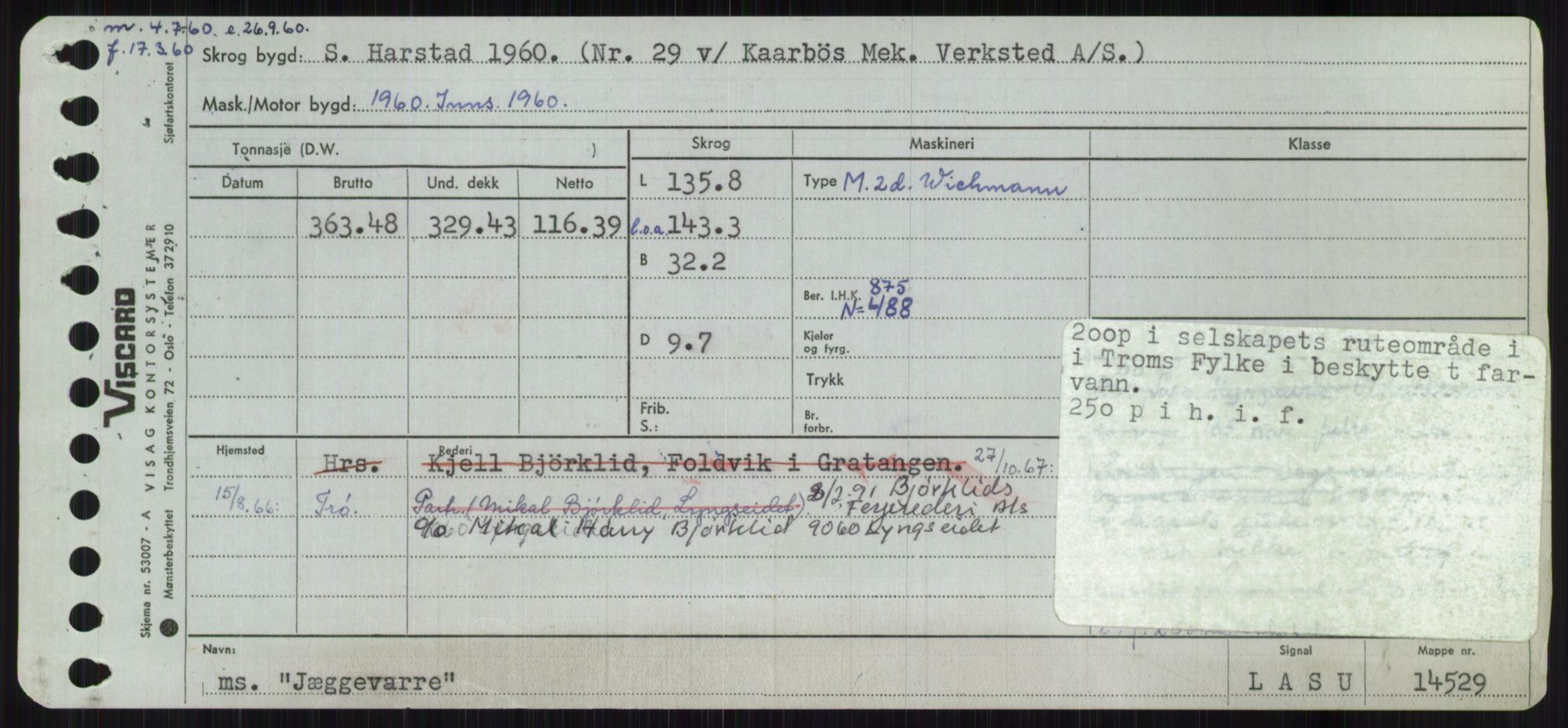 Sjøfartsdirektoratet med forløpere, Skipsmålingen, RA/S-1627/H/Ha/L0003/0001: Fartøy, Hilm-Mar / Fartøy, Hilm-Kol, s. 595