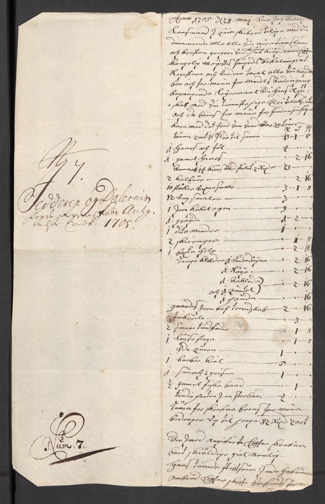 Rentekammeret inntil 1814, Reviderte regnskaper, Fogderegnskap, RA/EA-4092/R46/L2733: Fogderegnskap Jæren og Dalane, 1705-1708, s. 94