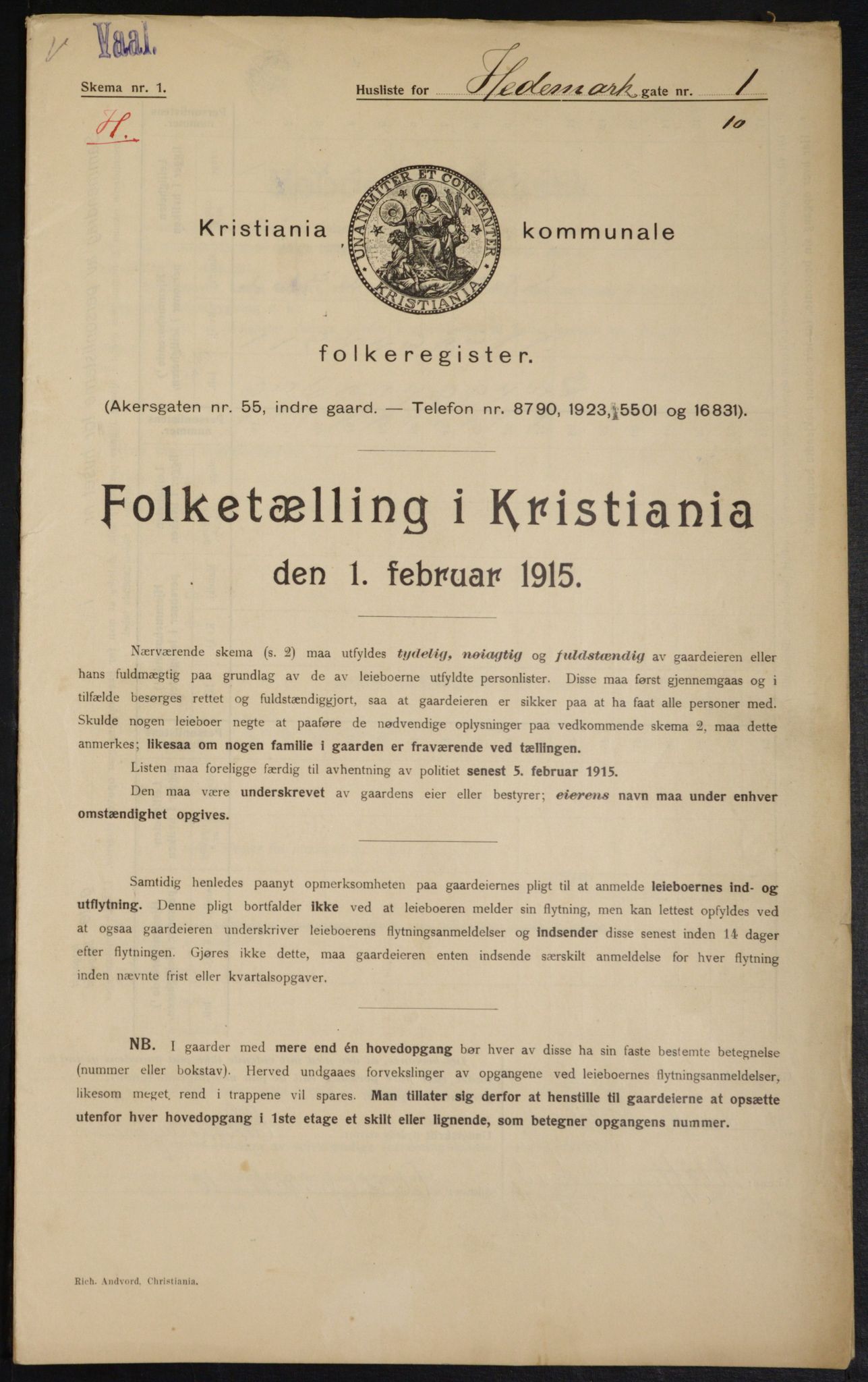 OBA, Kommunal folketelling 1.2.1915 for Kristiania, 1915, s. 35288