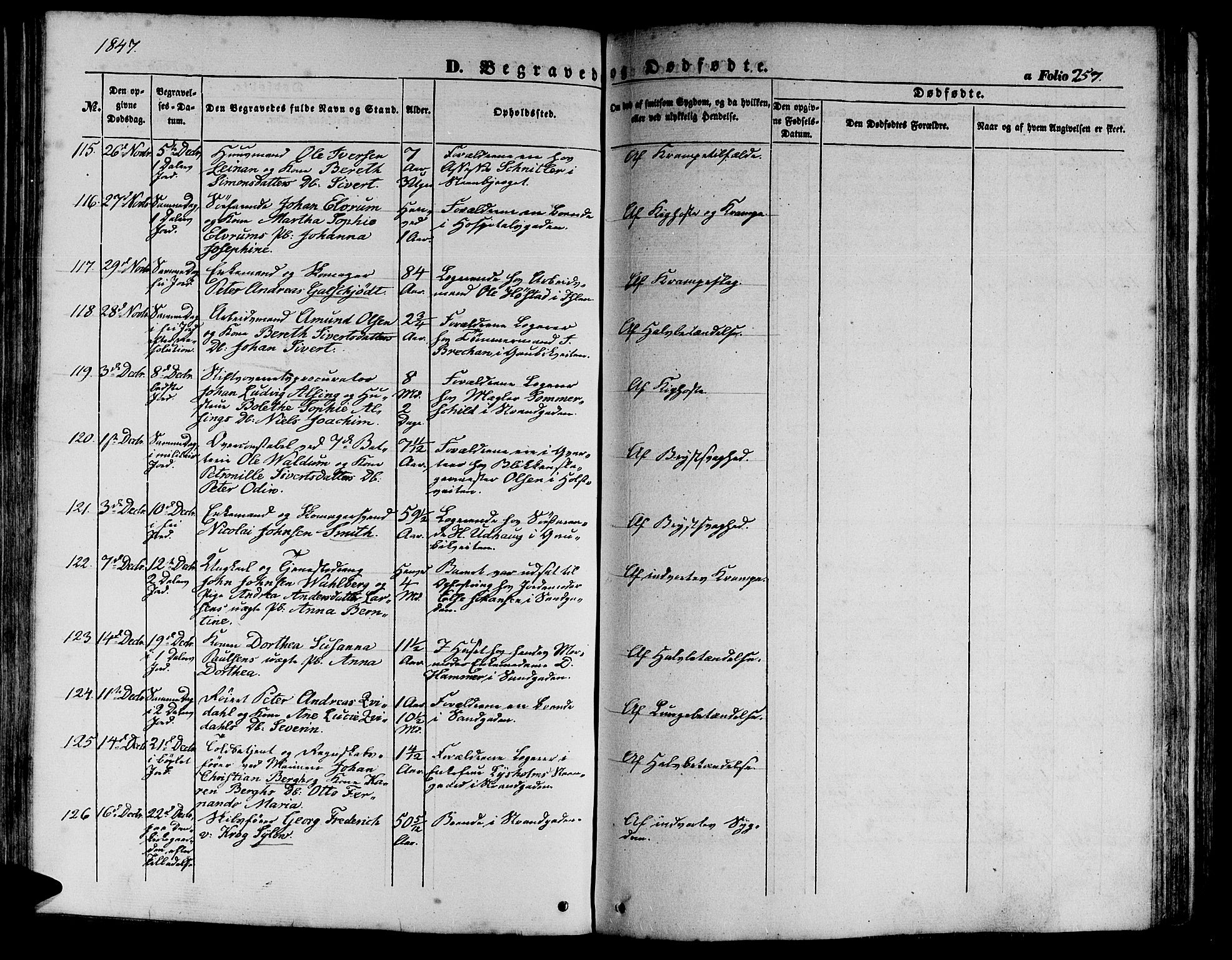 Ministerialprotokoller, klokkerbøker og fødselsregistre - Sør-Trøndelag, SAT/A-1456/602/L0137: Klokkerbok nr. 602C05, 1846-1856, s. 257