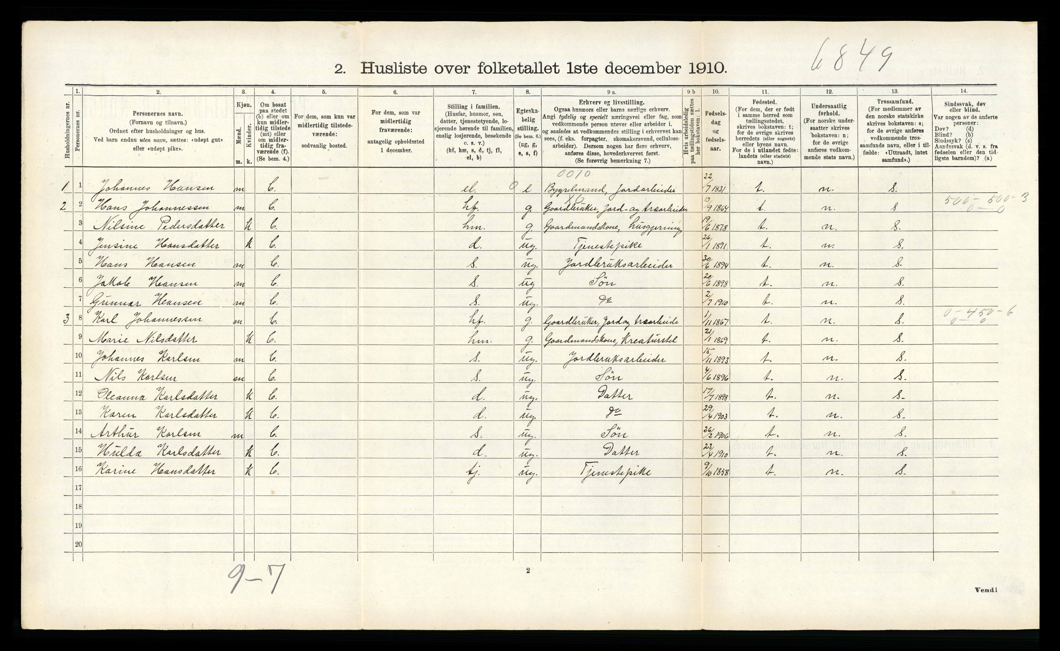 RA, Folketelling 1910 for 1833 Mo herred, 1910, s. 1216