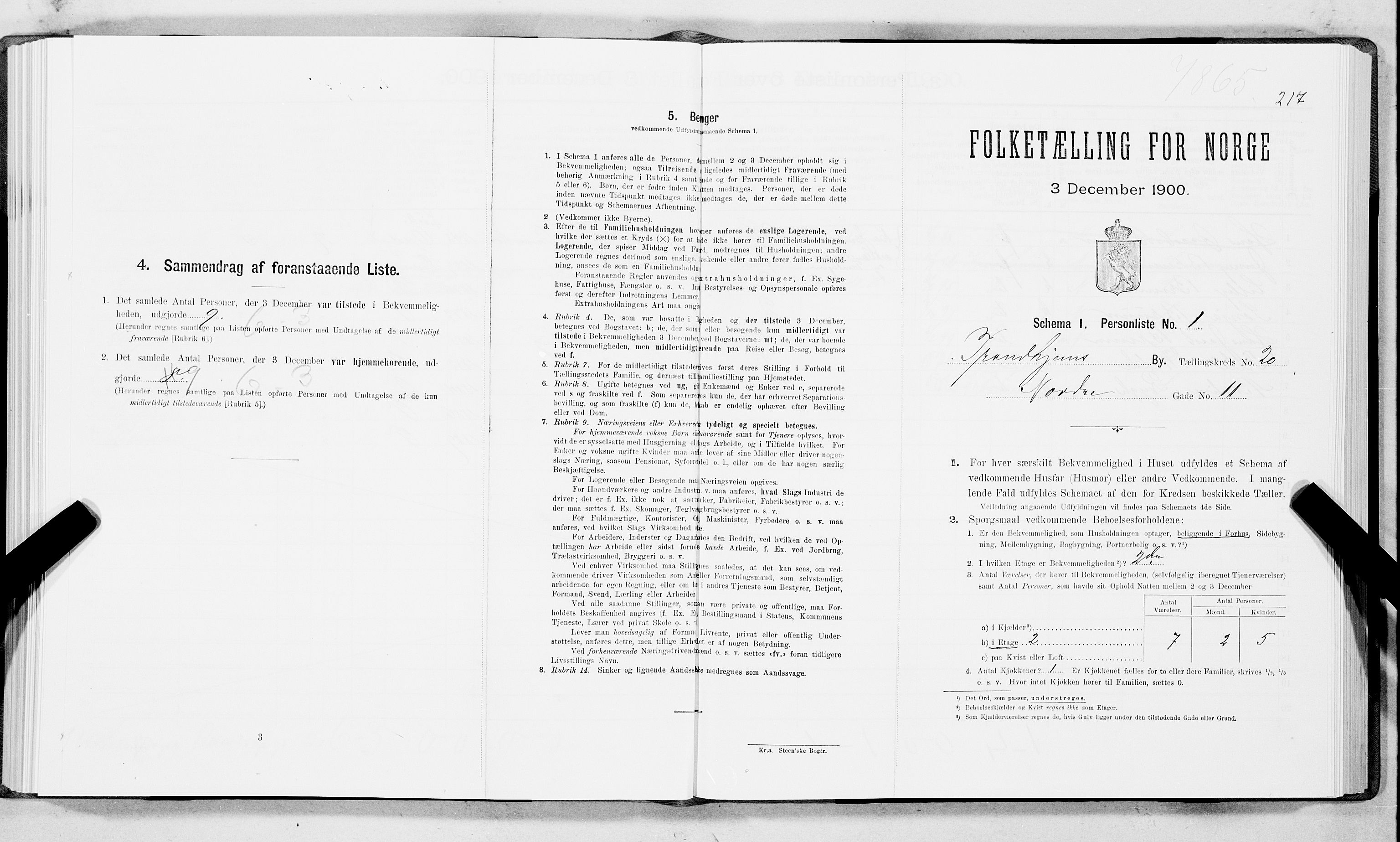 SAT, Folketelling 1900 for 1601 Trondheim kjøpstad, 1900, s. 3282