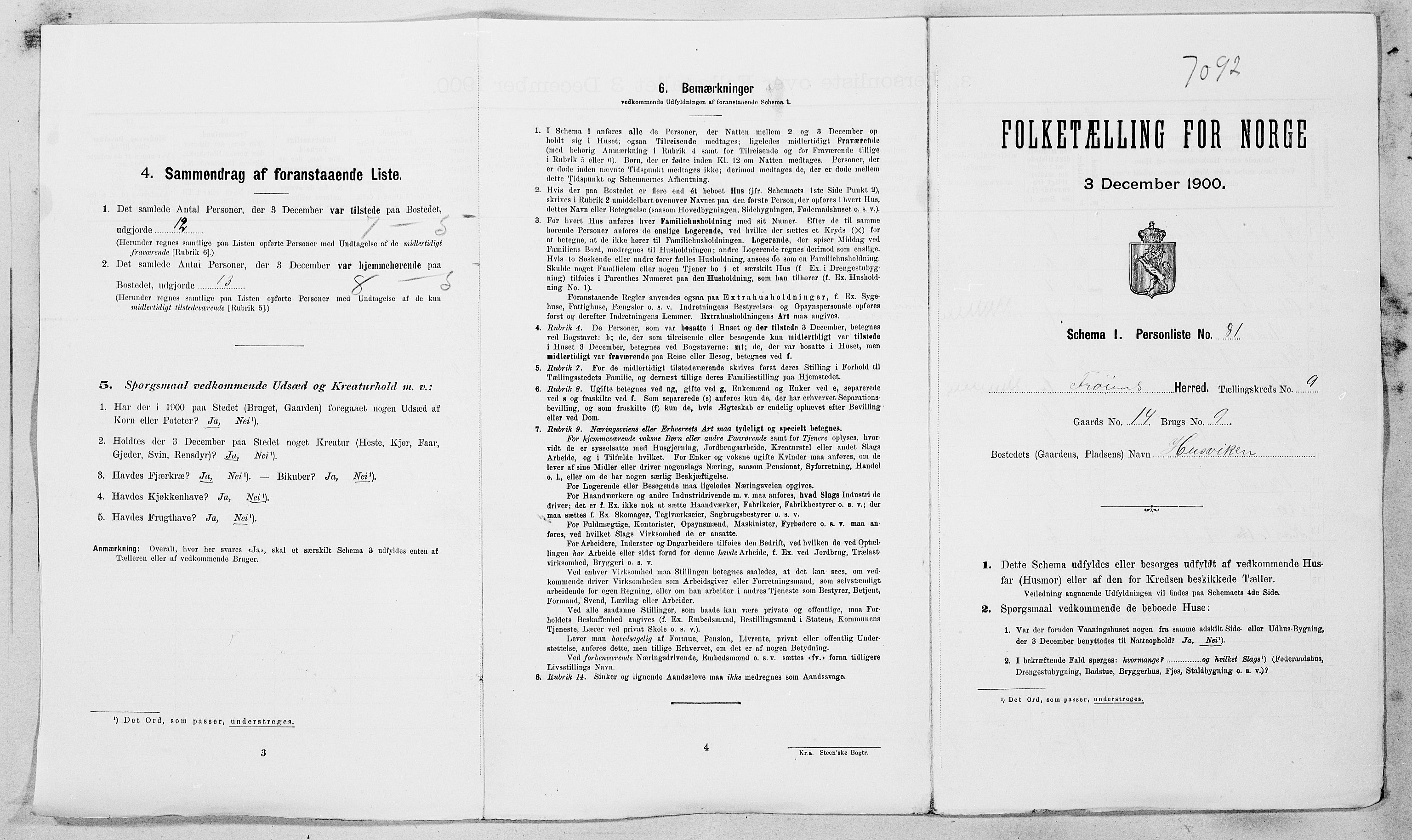 SAT, Folketelling 1900 for 1619 Frøya herred, 1900, s. 1542