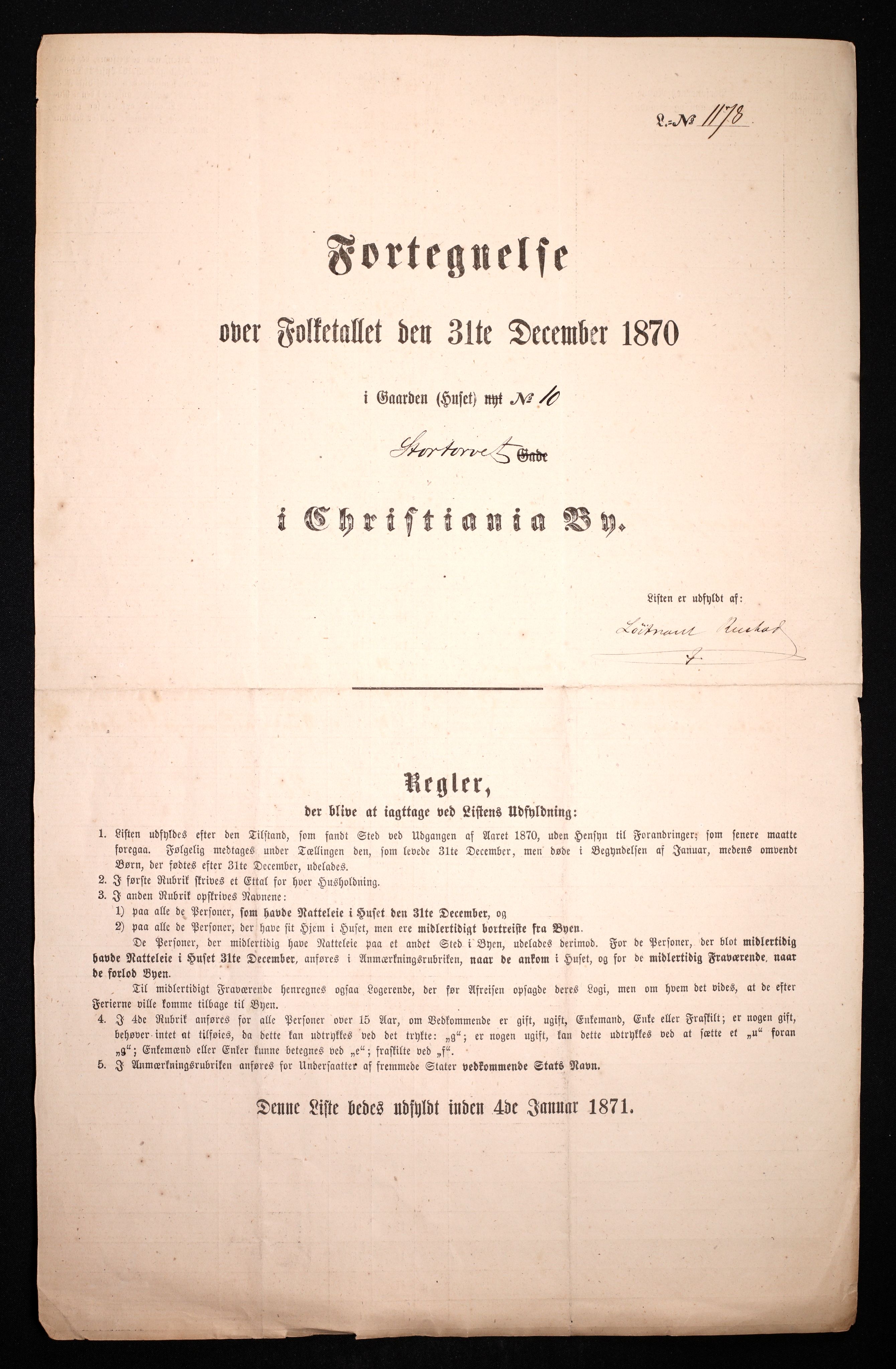 RA, Folketelling 1870 for 0301 Kristiania kjøpstad, 1870, s. 4372