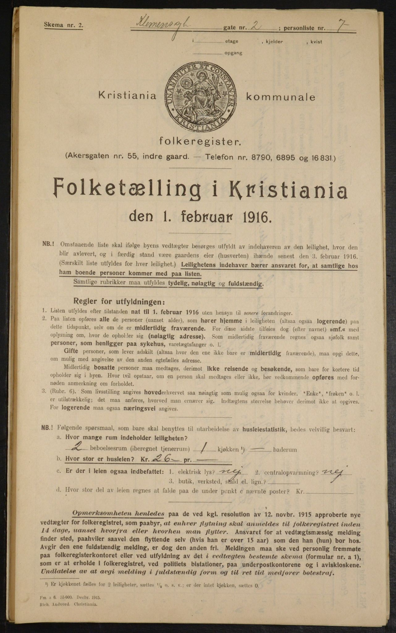 OBA, Kommunal folketelling 1.2.1916 for Kristiania, 1916, s. 12848