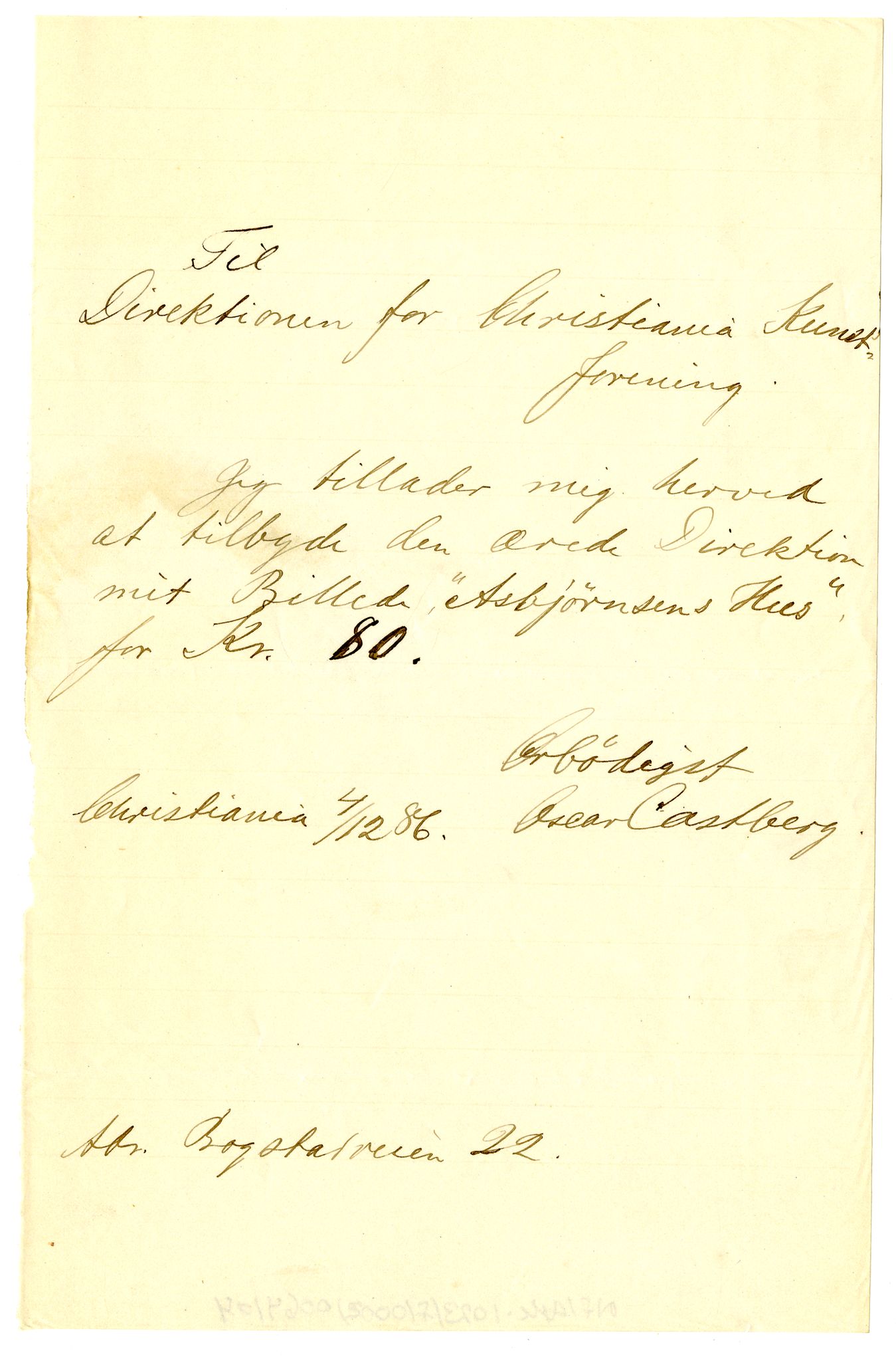 Diderik Maria Aalls brevsamling, NF/Ark-1023/F/L0002: D.M. Aalls brevsamling. B - C, 1799-1889, s. 322