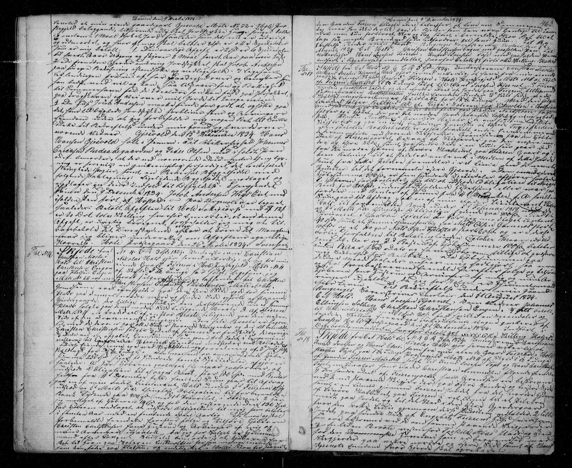 Ringerike sorenskriveri, SAKO/A-105/G/Ga/Gaa/L0021: Pantebok nr. 21, 1828-1835, s. 463