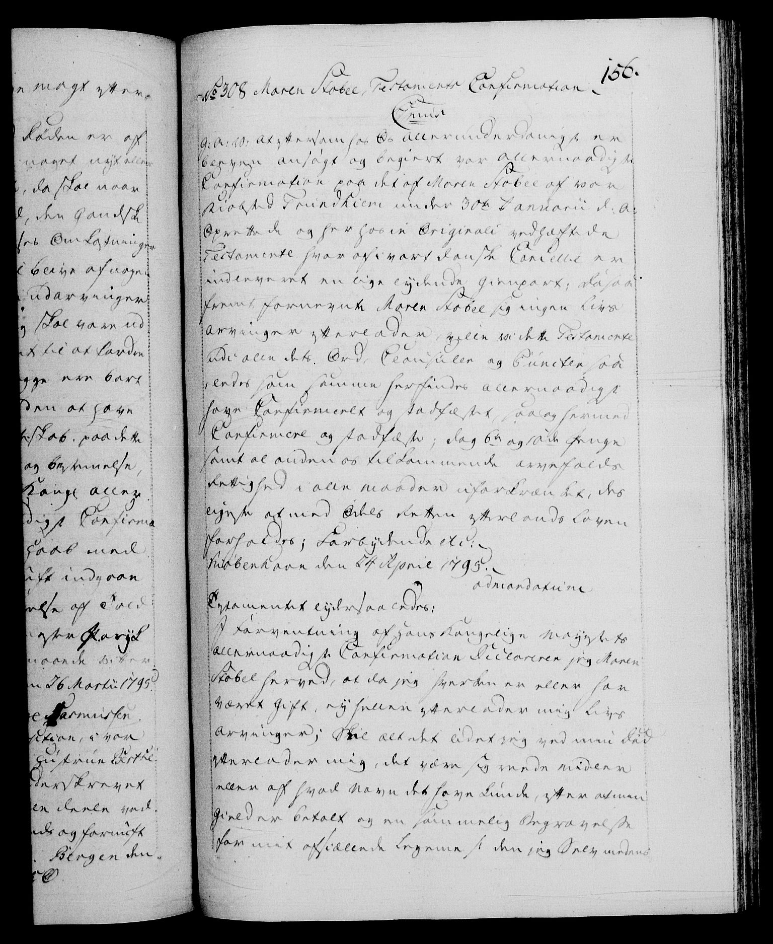 Danske Kanselli 1572-1799, RA/EA-3023/F/Fc/Fca/Fcaa/L0056: Norske registre, 1795-1796, s. 156a