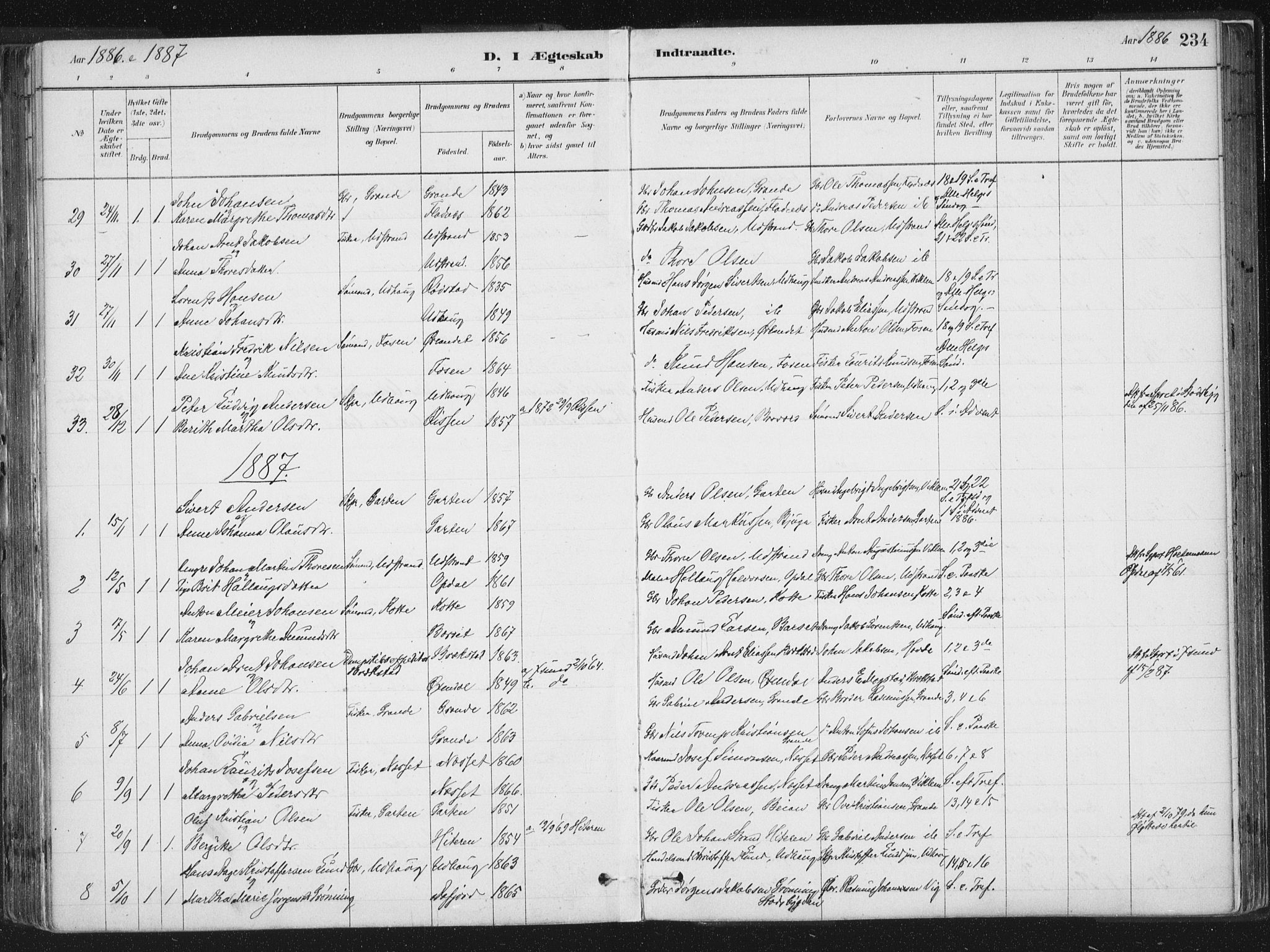 Ministerialprotokoller, klokkerbøker og fødselsregistre - Sør-Trøndelag, SAT/A-1456/659/L0739: Ministerialbok nr. 659A09, 1879-1893, s. 234