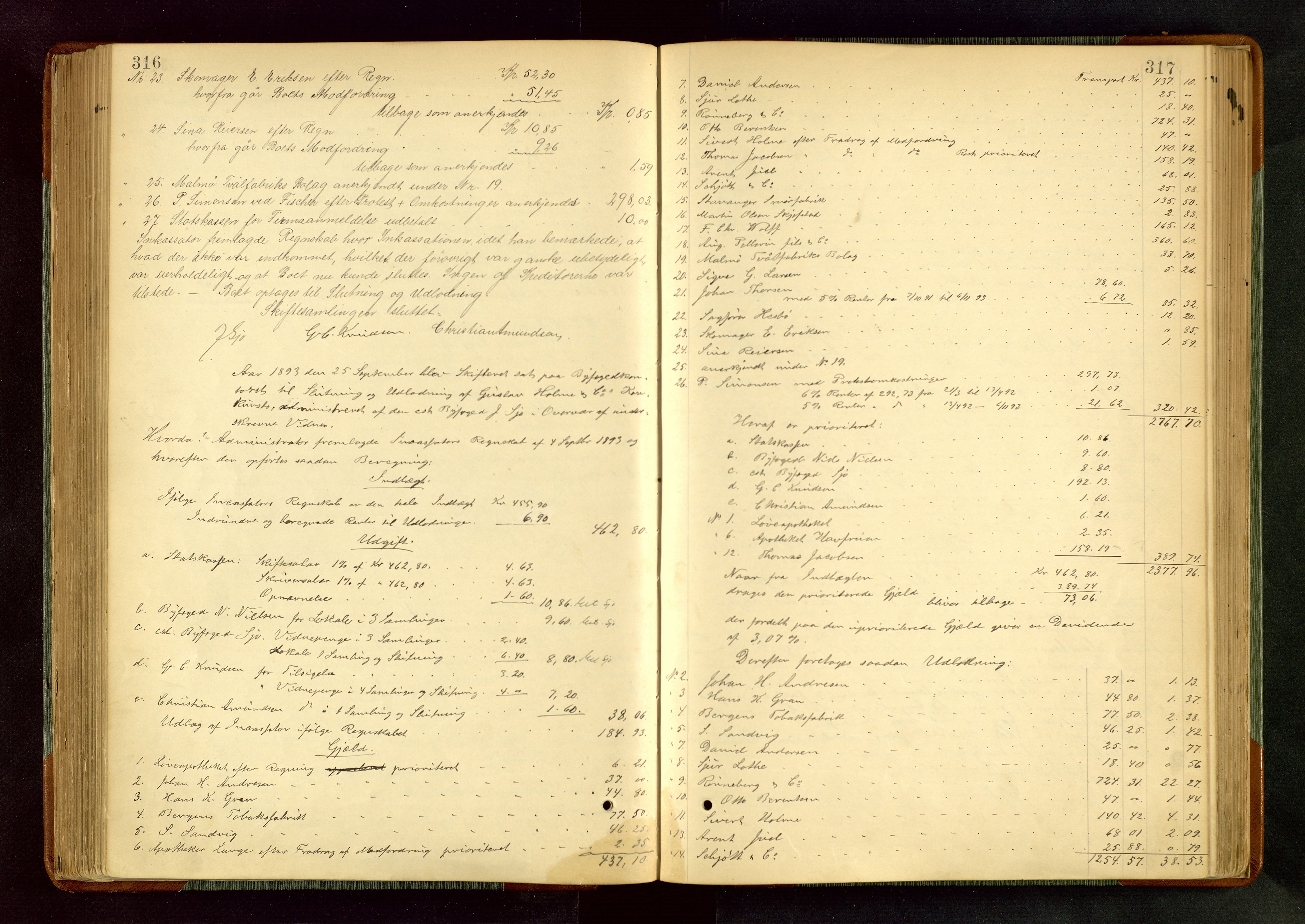Haugesund tingrett, AV/SAST-A-101415/01/IV/IVA/L0005: Skifteprotokoll med register, 1887-1900, s. 316-317