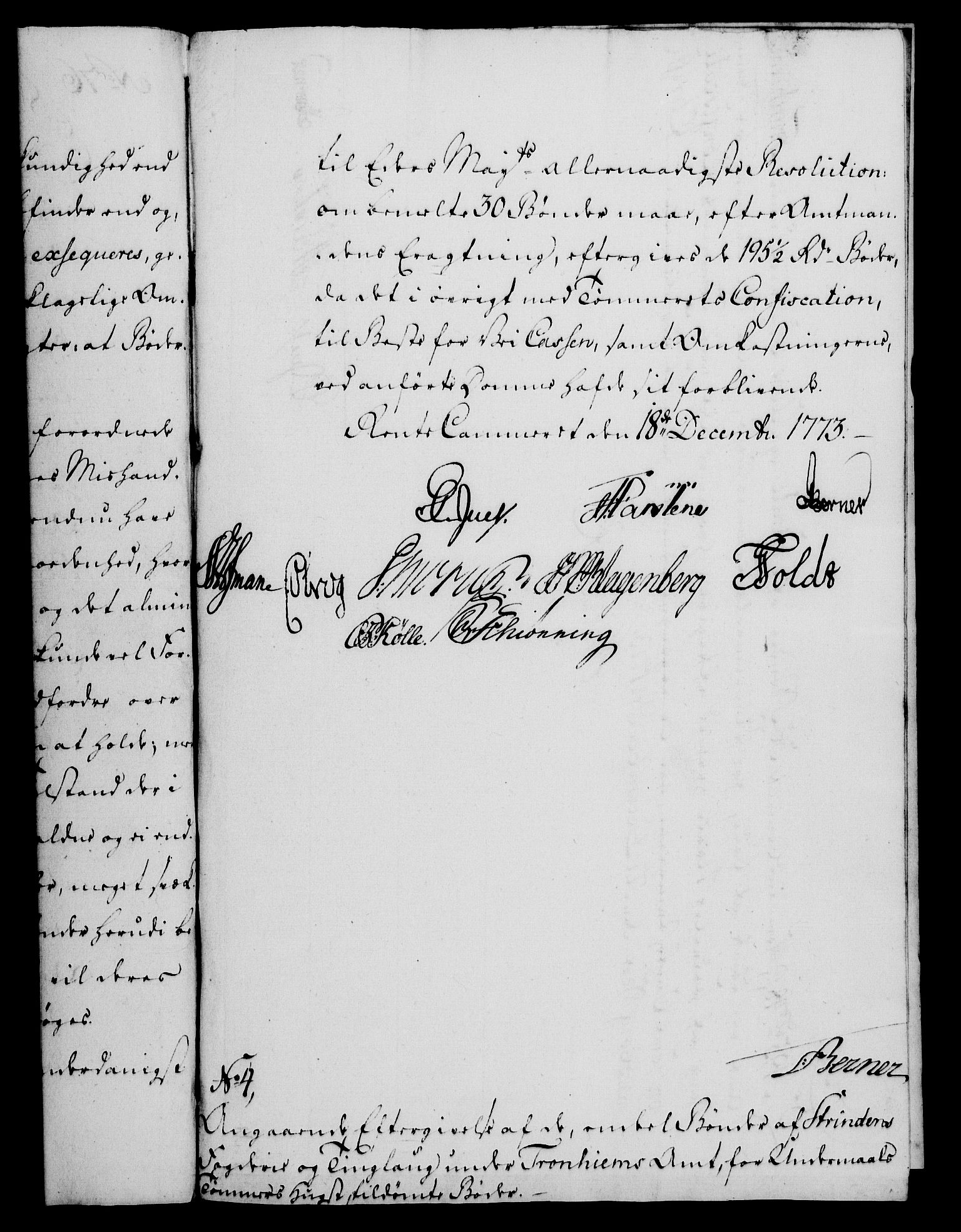 Rentekammeret, Kammerkanselliet, AV/RA-EA-3111/G/Gf/Gfa/L0055: Norsk relasjons- og resolusjonsprotokoll (merket RK 52.55), 1773, s. 280