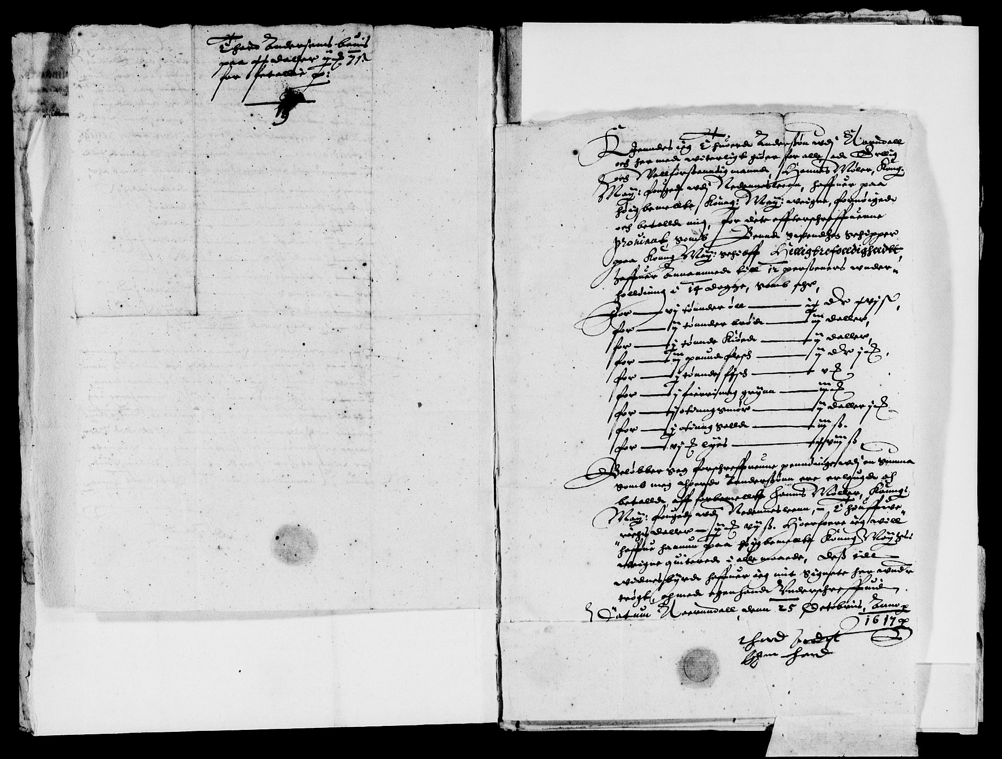 Rentekammeret inntil 1814, Reviderte regnskaper, Lensregnskaper, AV/RA-EA-5023/R/Rb/Rbq/L0009: Nedenes len. Mandals len. Råbyggelag., 1616-1618