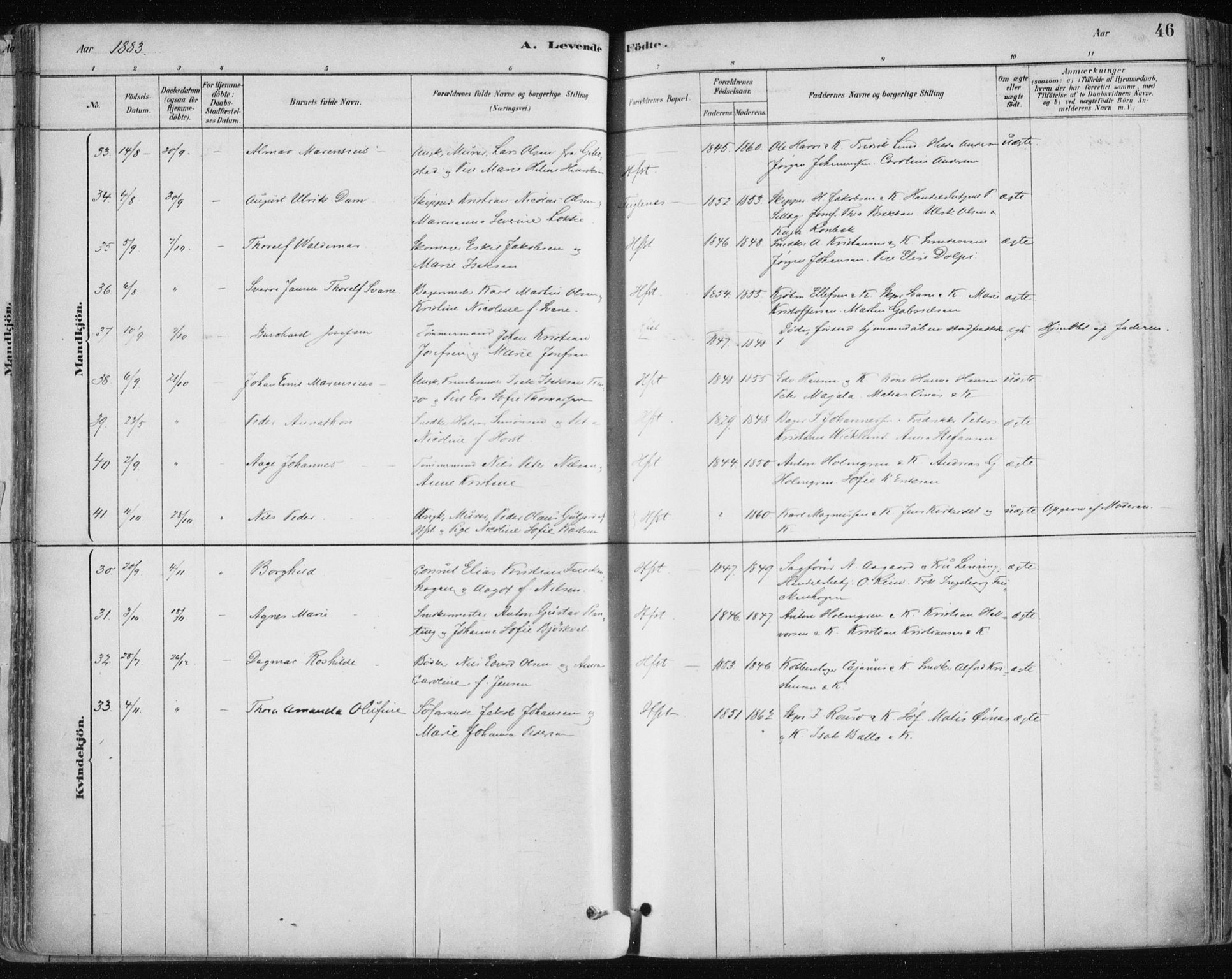 Hammerfest sokneprestkontor, AV/SATØ-S-1347/H/Ha/L0008.kirke: Ministerialbok nr. 8, 1878-1889, s. 46