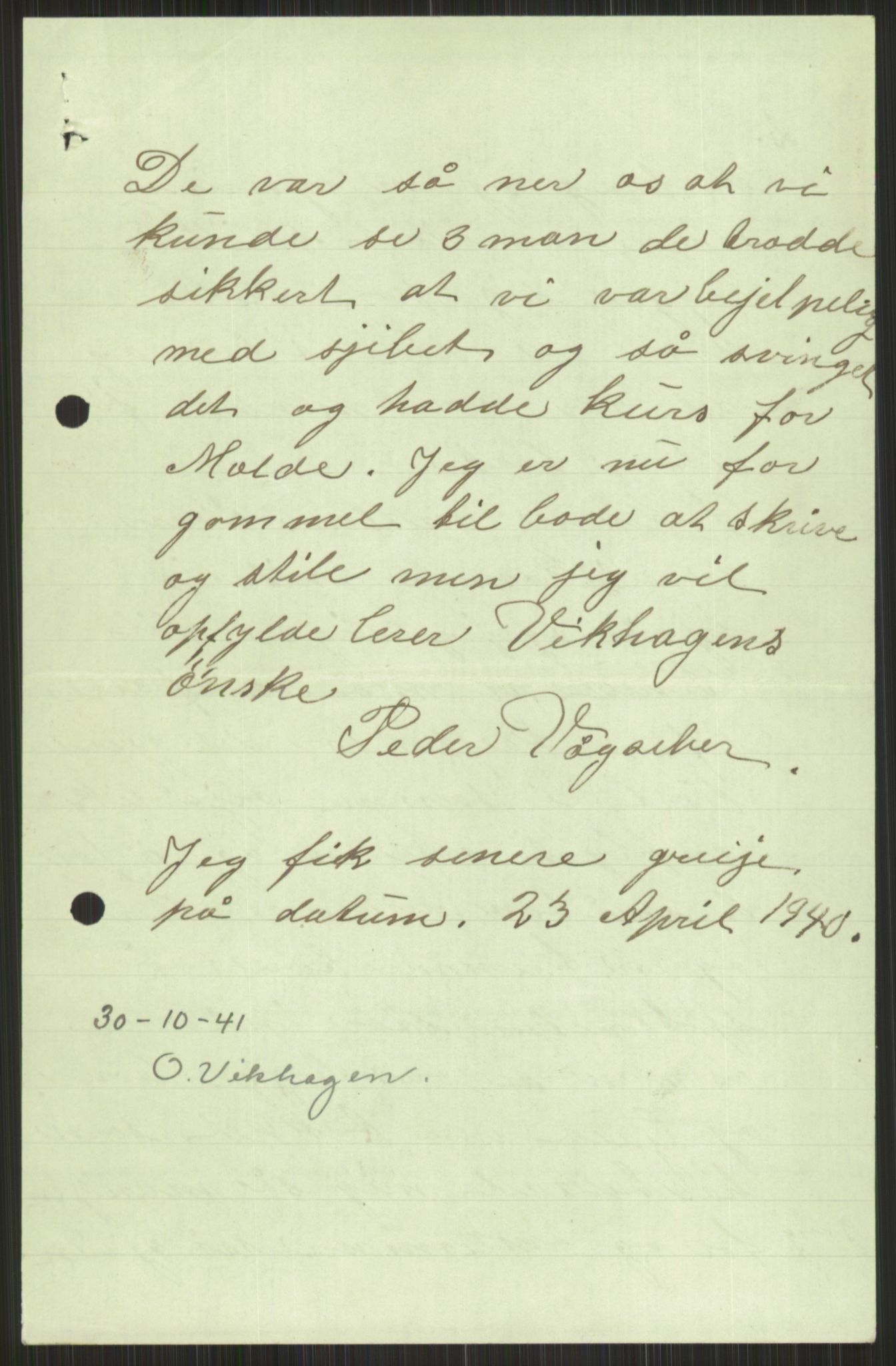 Forsvaret, Forsvarets krigshistoriske avdeling, RA/RAFA-2017/Y/Ya/L0015: II-C-11-31 - Fylkesmenn.  Rapporter om krigsbegivenhetene 1940., 1940, s. 750