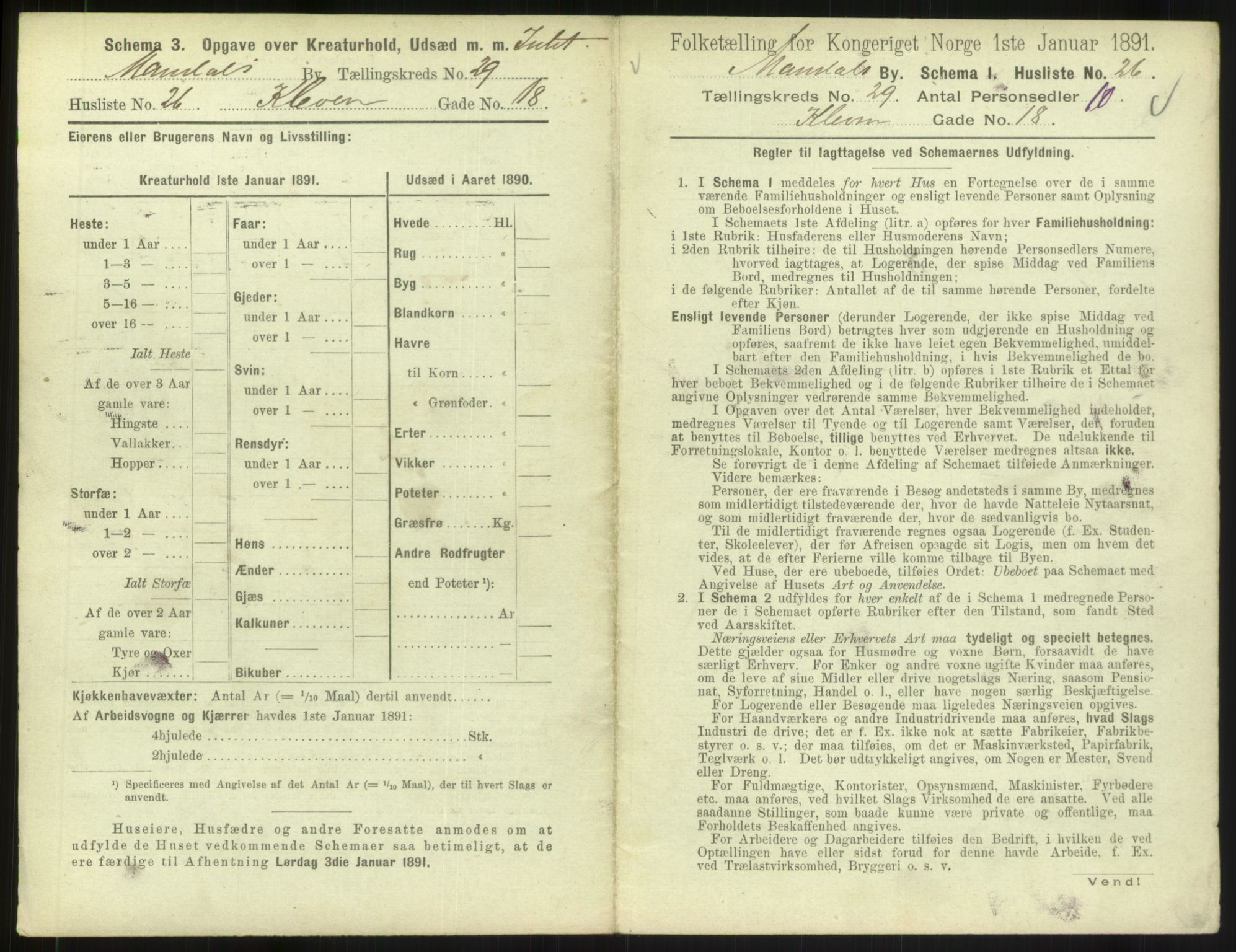 RA, Folketelling 1891 for 1002 Mandal ladested, 1891, s. 1341