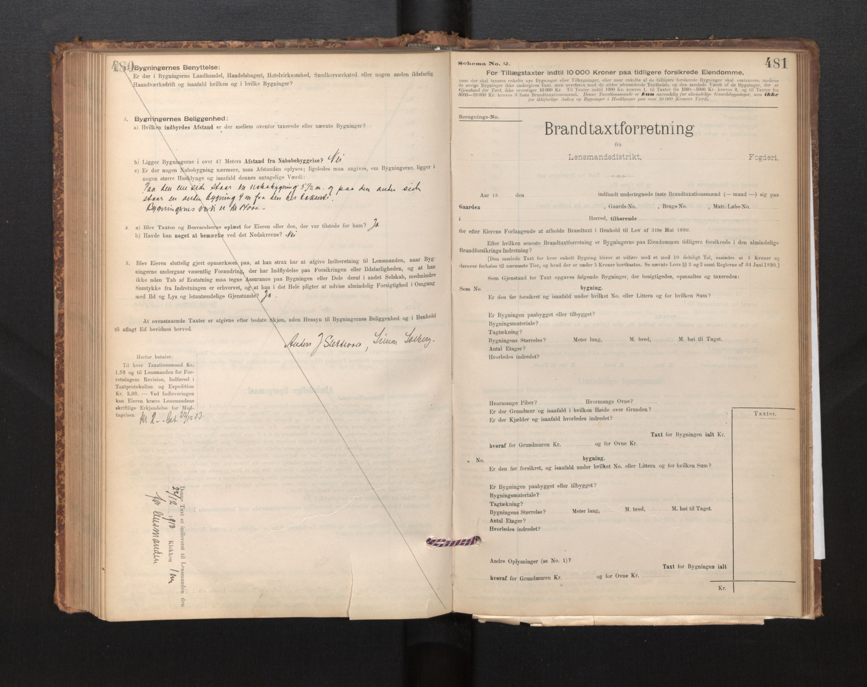 Lensmannen i Kinn, AV/SAB-A-28801/0012/L0004f: Branntakstprotokoll, skjematakst, 1894-1911, s. 480-481