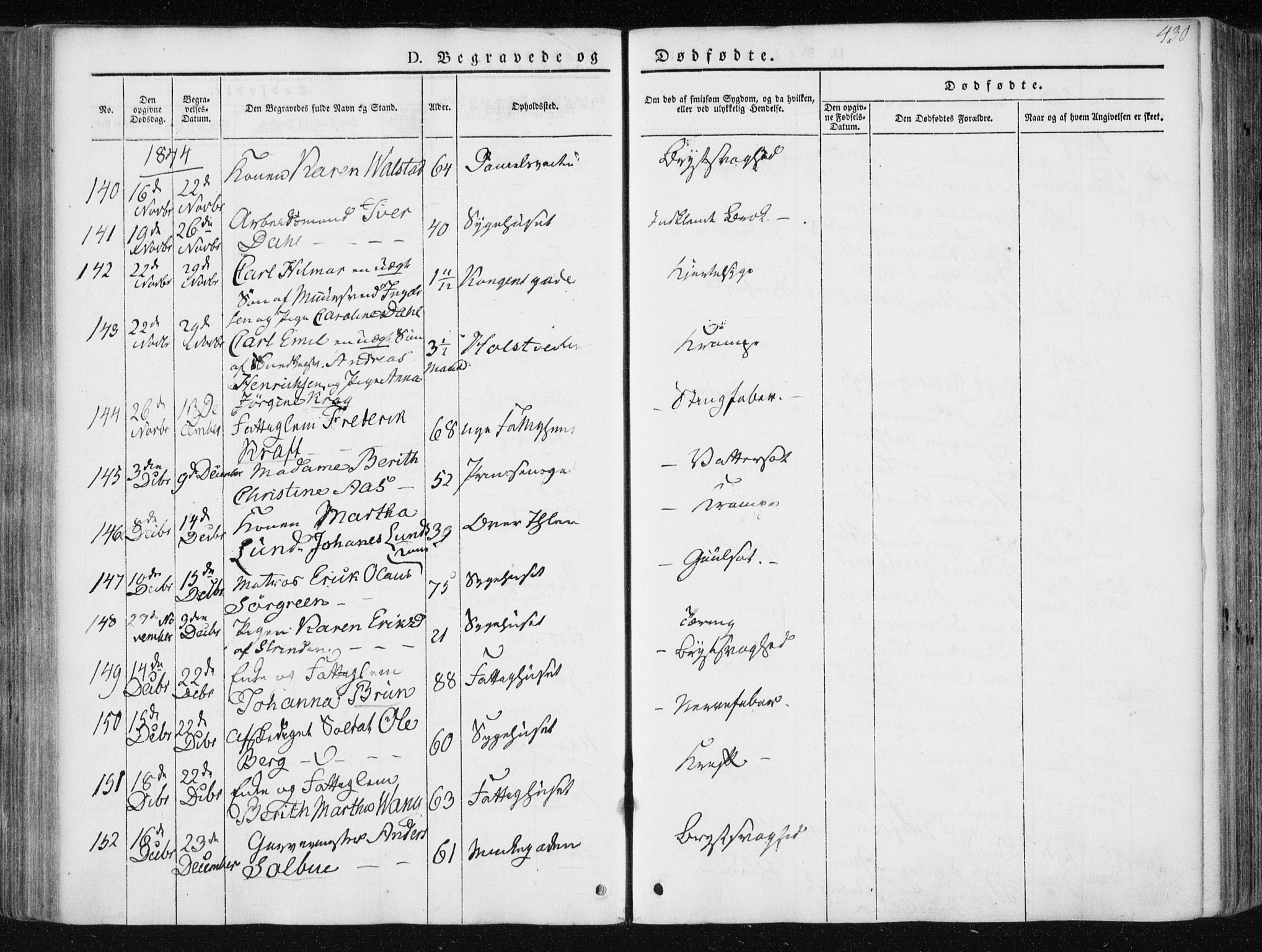 Ministerialprotokoller, klokkerbøker og fødselsregistre - Sør-Trøndelag, SAT/A-1456/601/L0049: Ministerialbok nr. 601A17, 1839-1847, s. 430